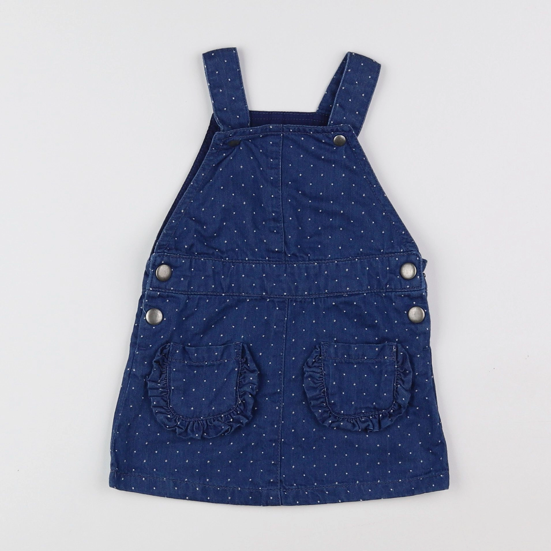 La Redoute - robe blanc, bleu - 9 mois