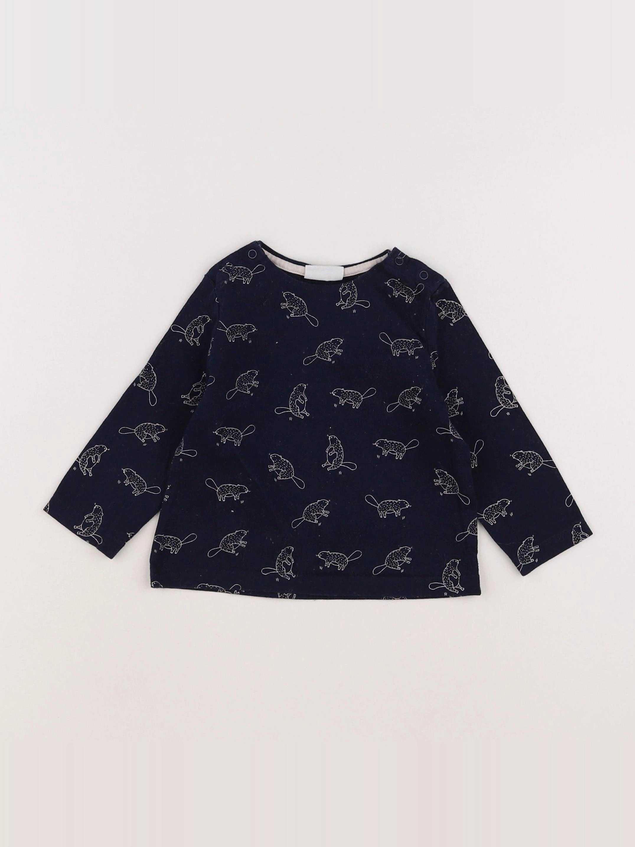 Natalys - tee-shirt bleu - 9 mois