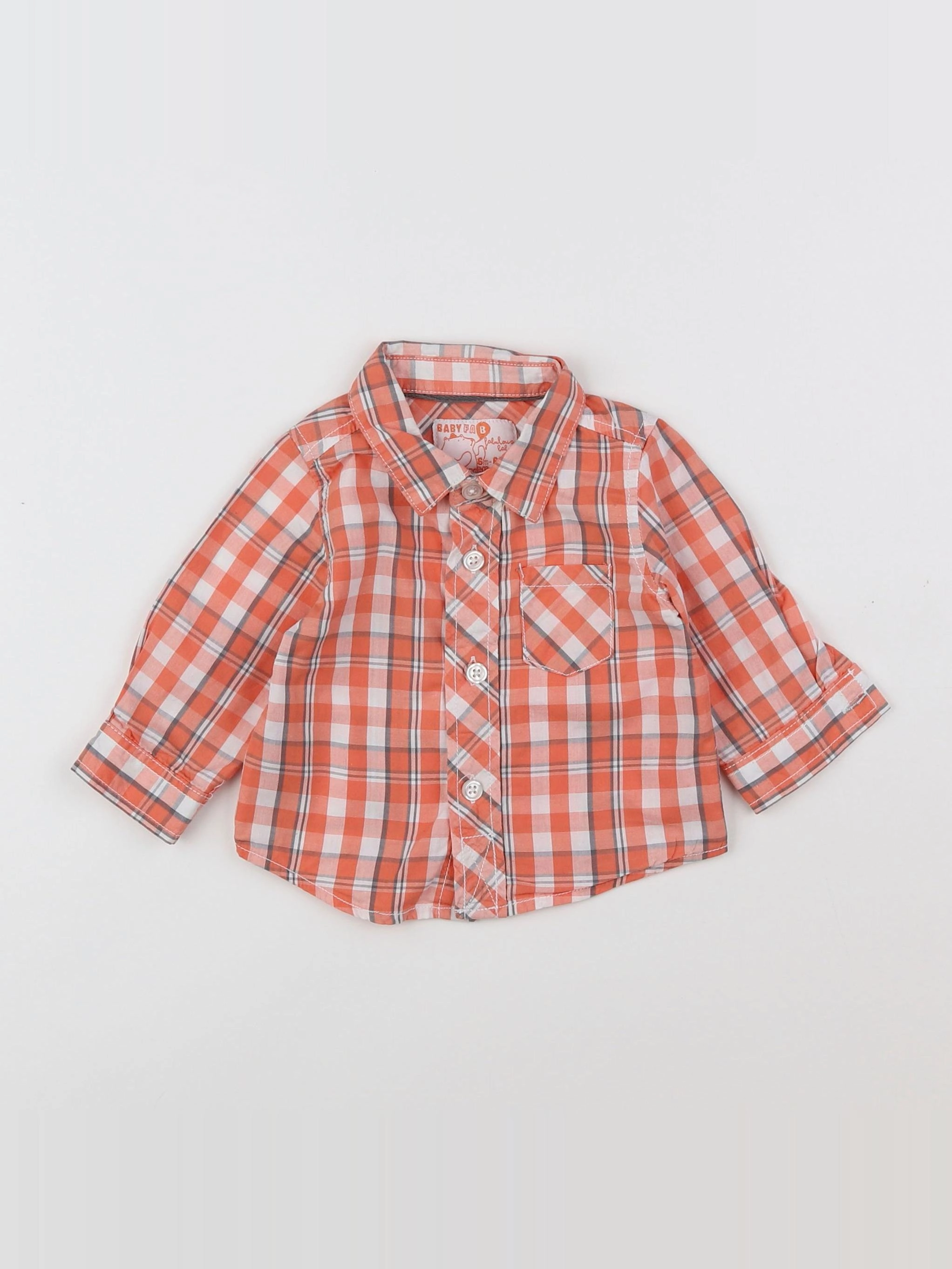 Tape à l'oeil - chemise blanc, orange - 3 mois