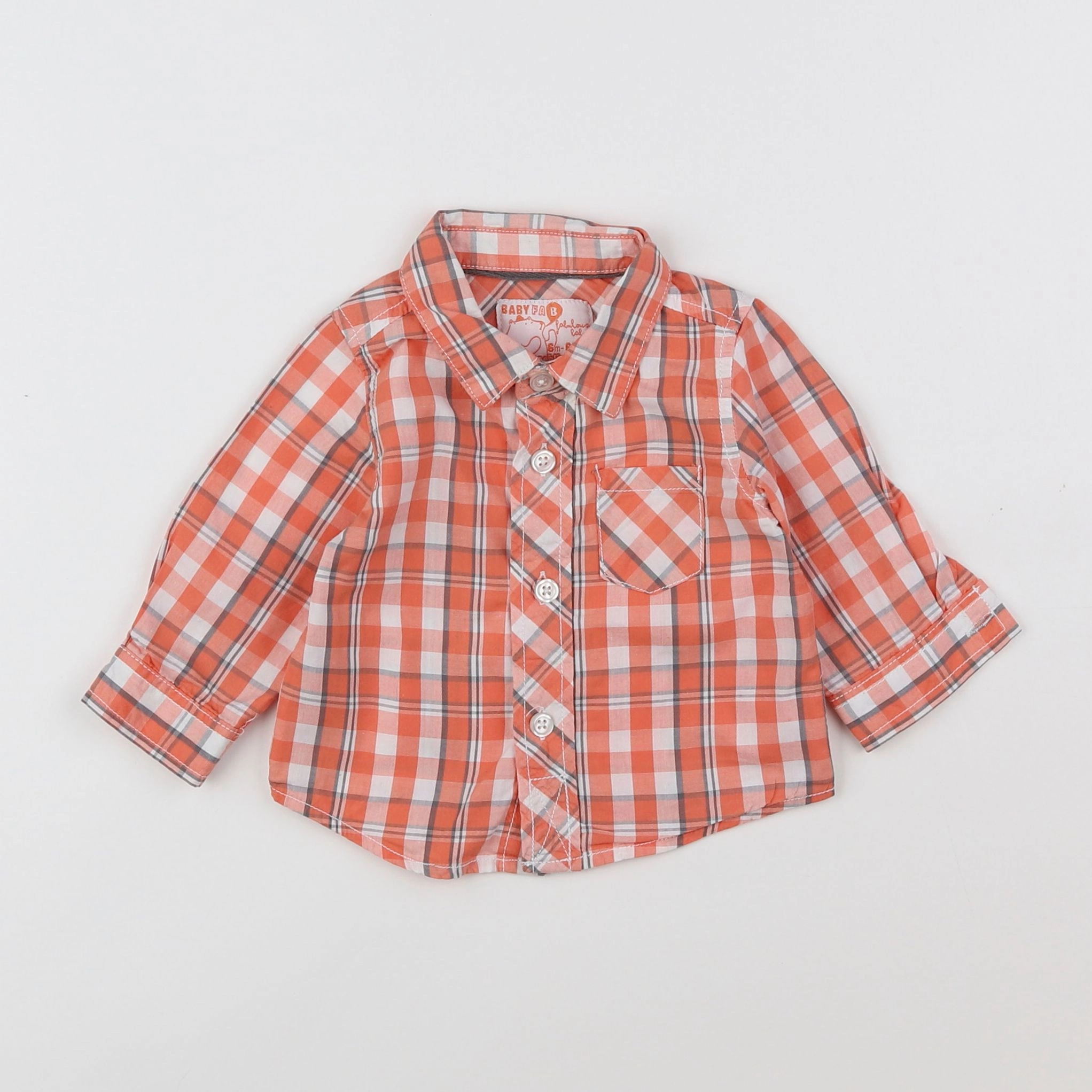 Tape à l'oeil - chemise blanc, orange - 3 mois