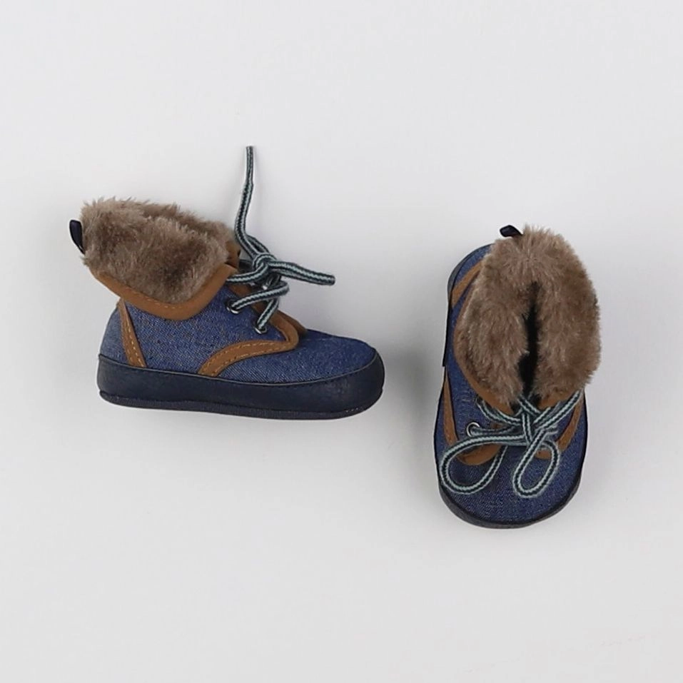 Tape à l'oeil - chaussons bleu, marron - 0/3 mois