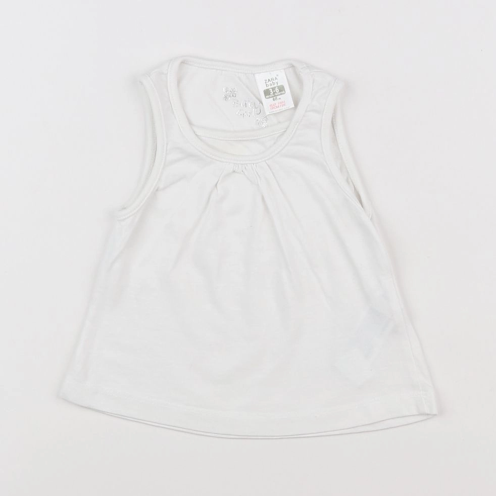 Zara - débardeur blanc - 3/6 mois