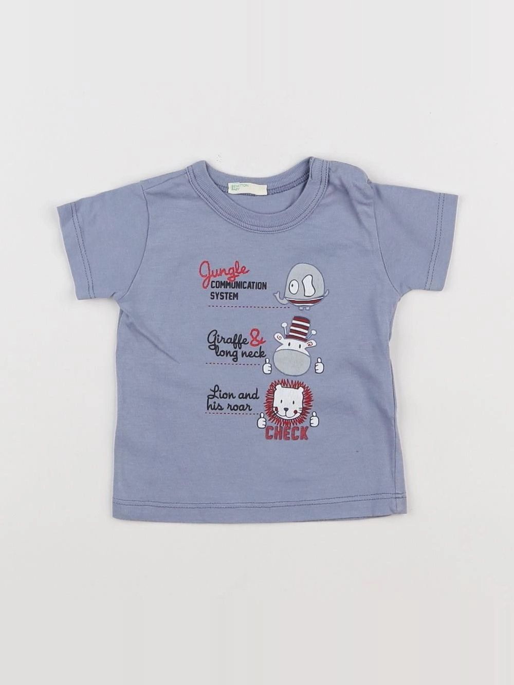 Benetton - tee-shirt bleu - 1/3 mois