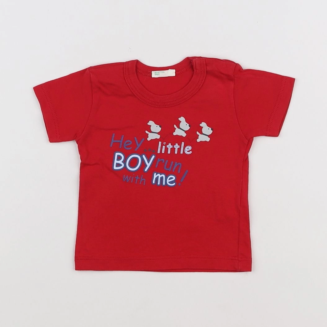 Benetton - tee-shirt rouge - 1/3 mois