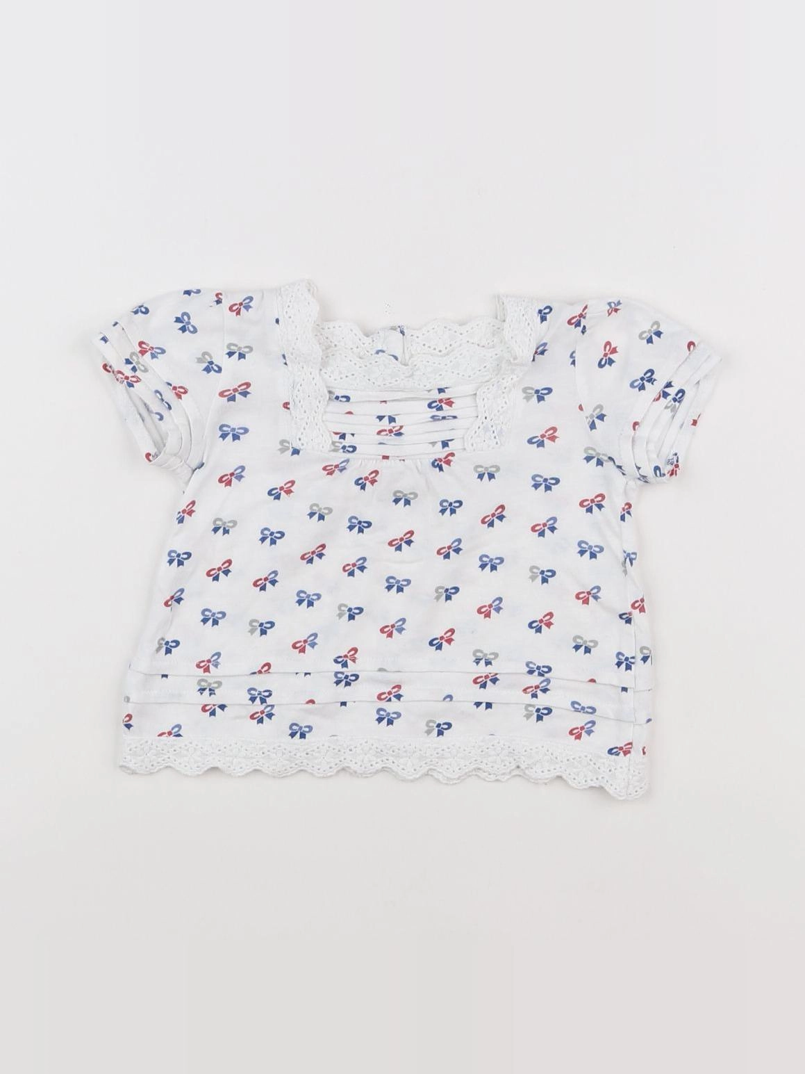 Zara - tee-shirt blanc, bleu - 6 mois