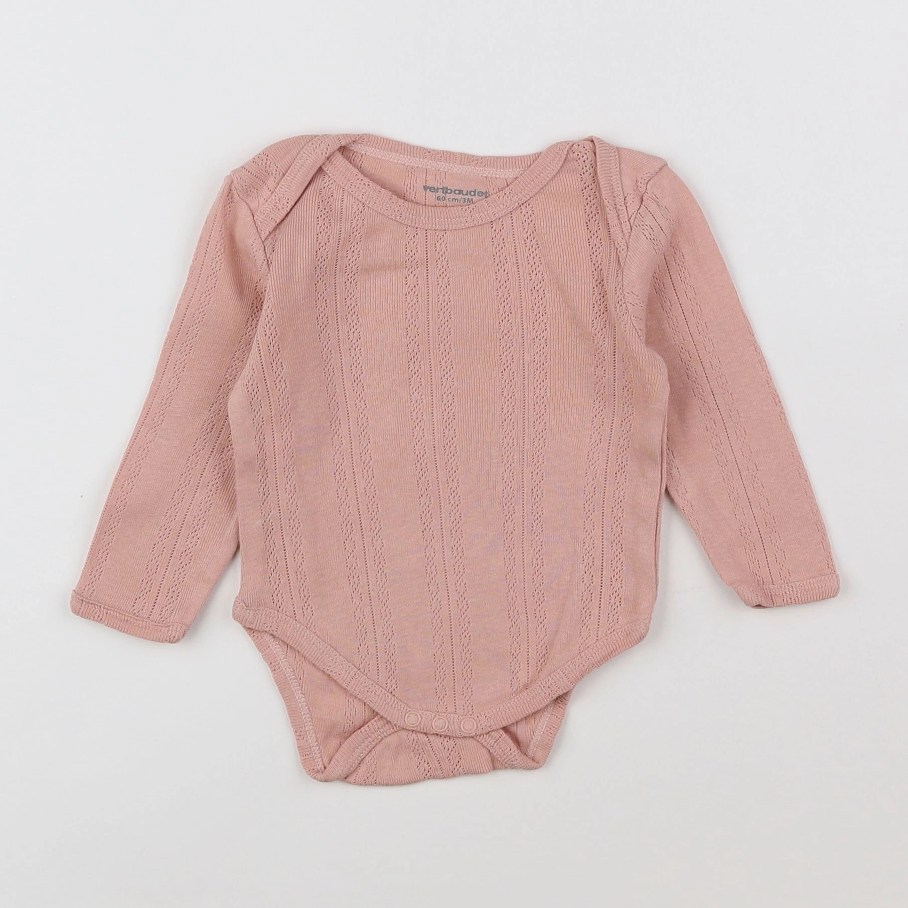 Vertbaudet - body tee-shirt rose - 3 mois