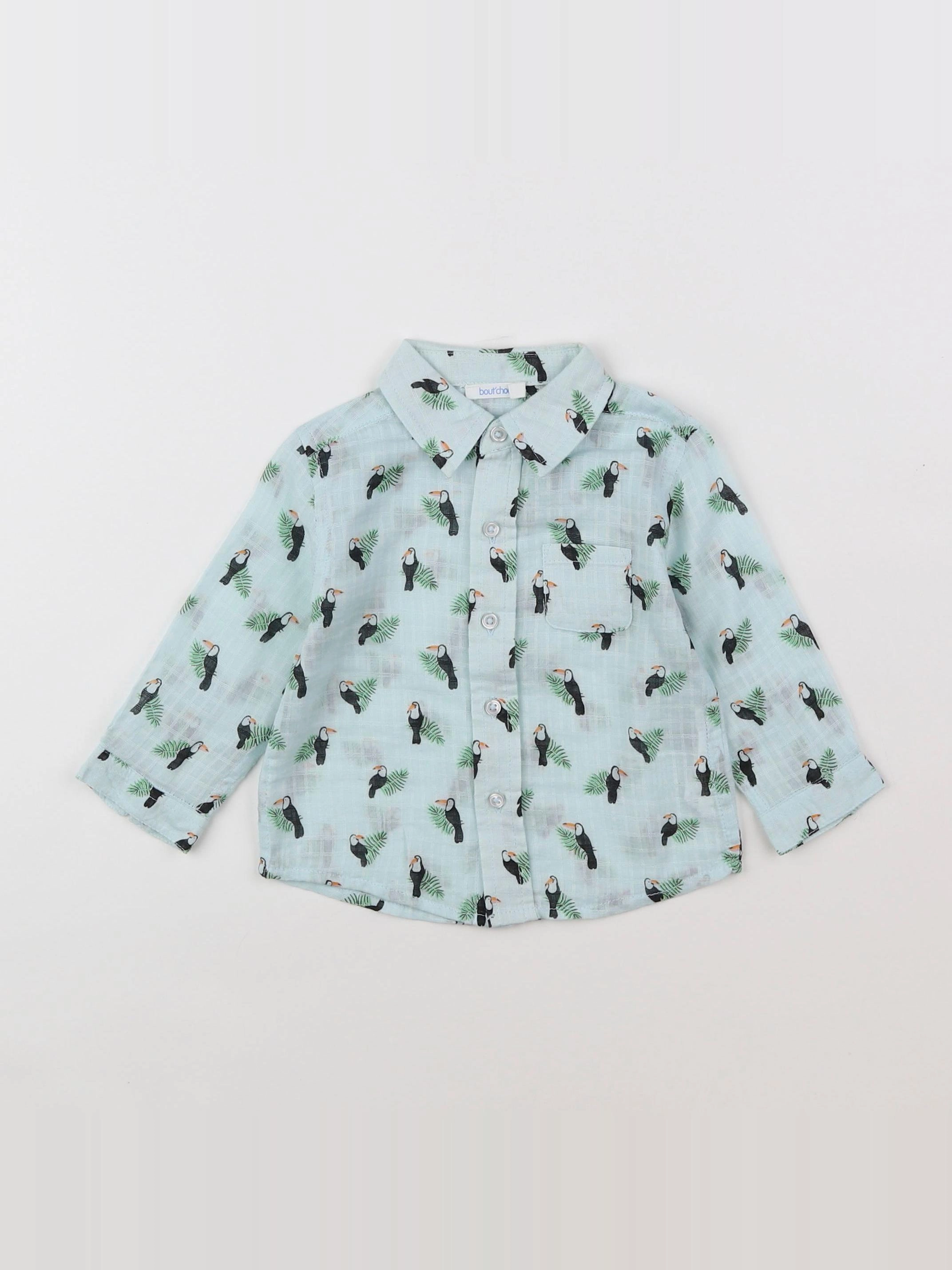 Boutchou - chemise vert - 6 mois