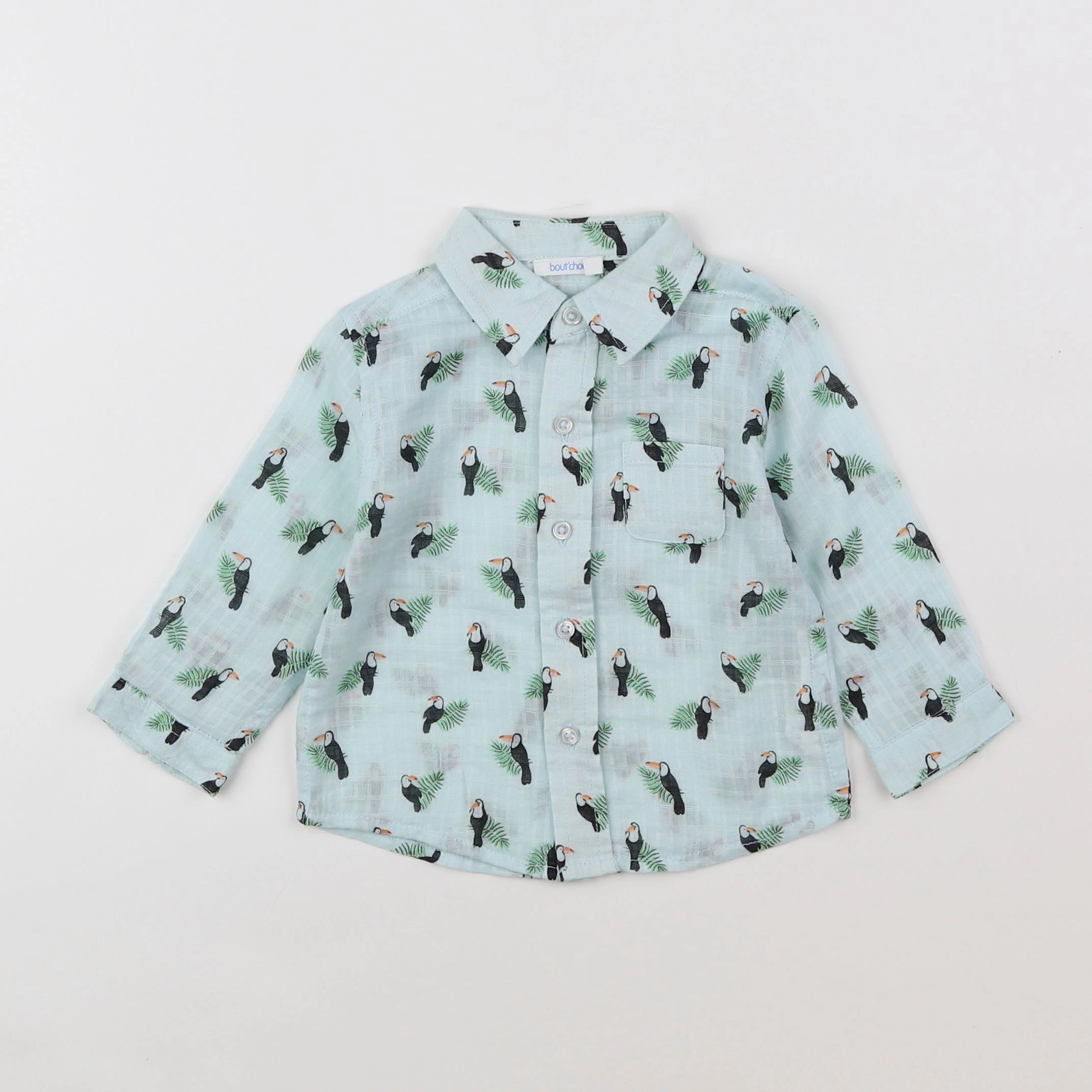 Boutchou - chemise vert - 6 mois