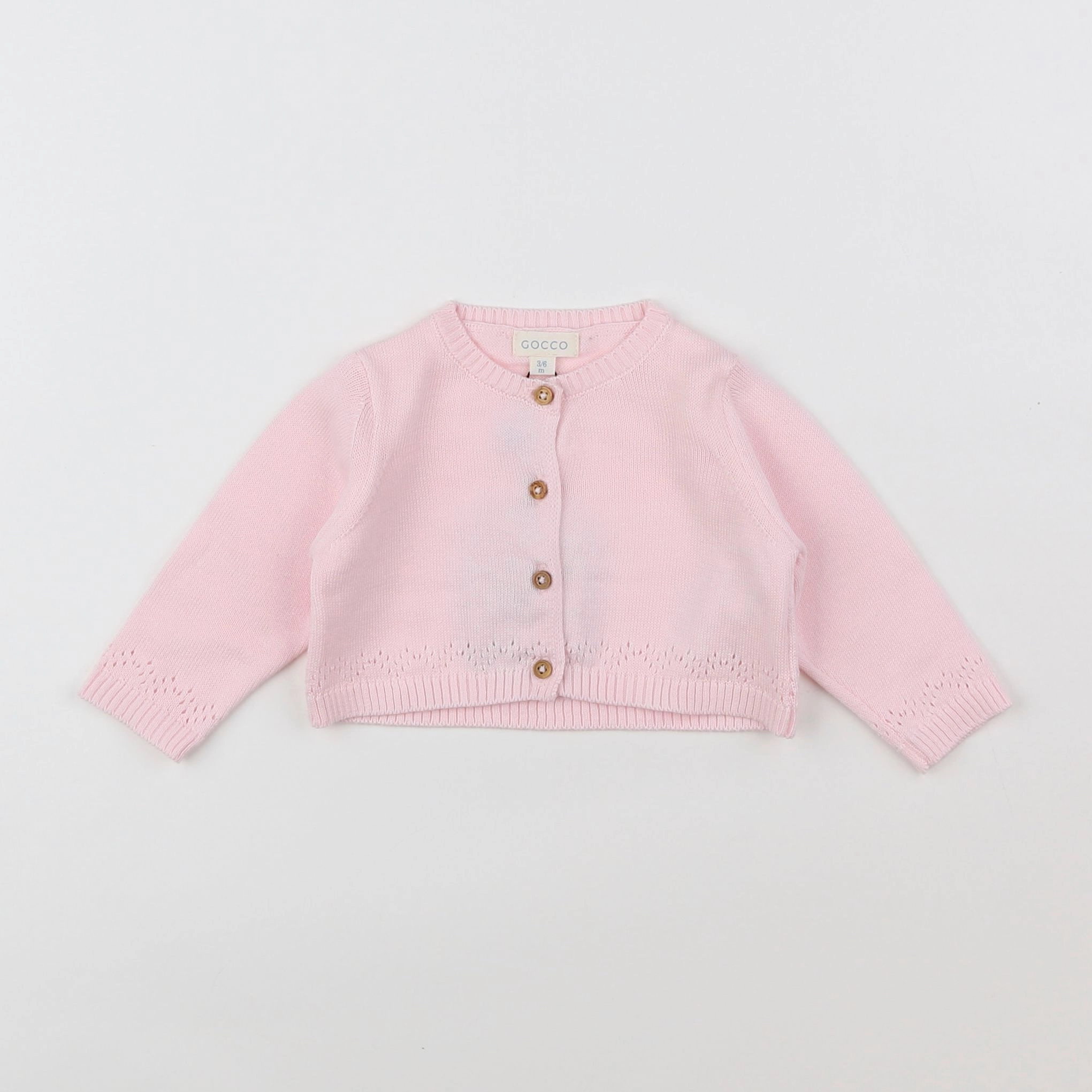 Gocco - gilet rose (état neuf) - 3/6 mois