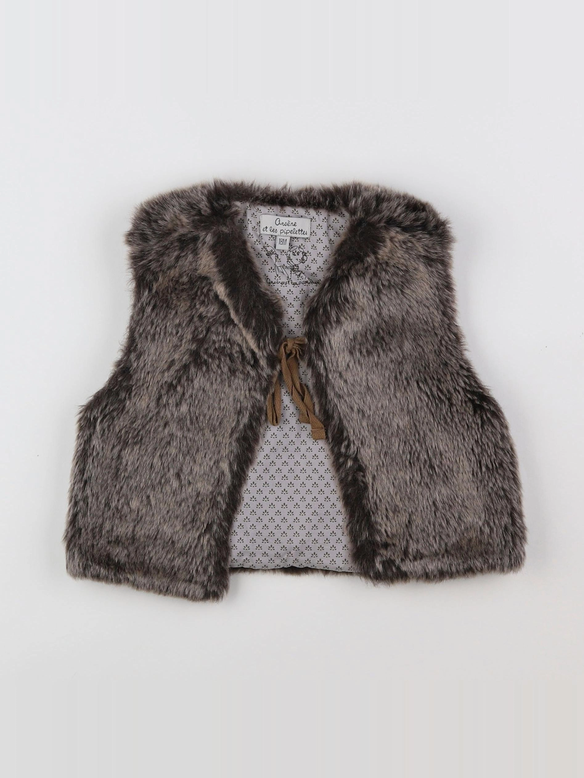 Arsène et les pipelettes - gilet marron - 18 mois