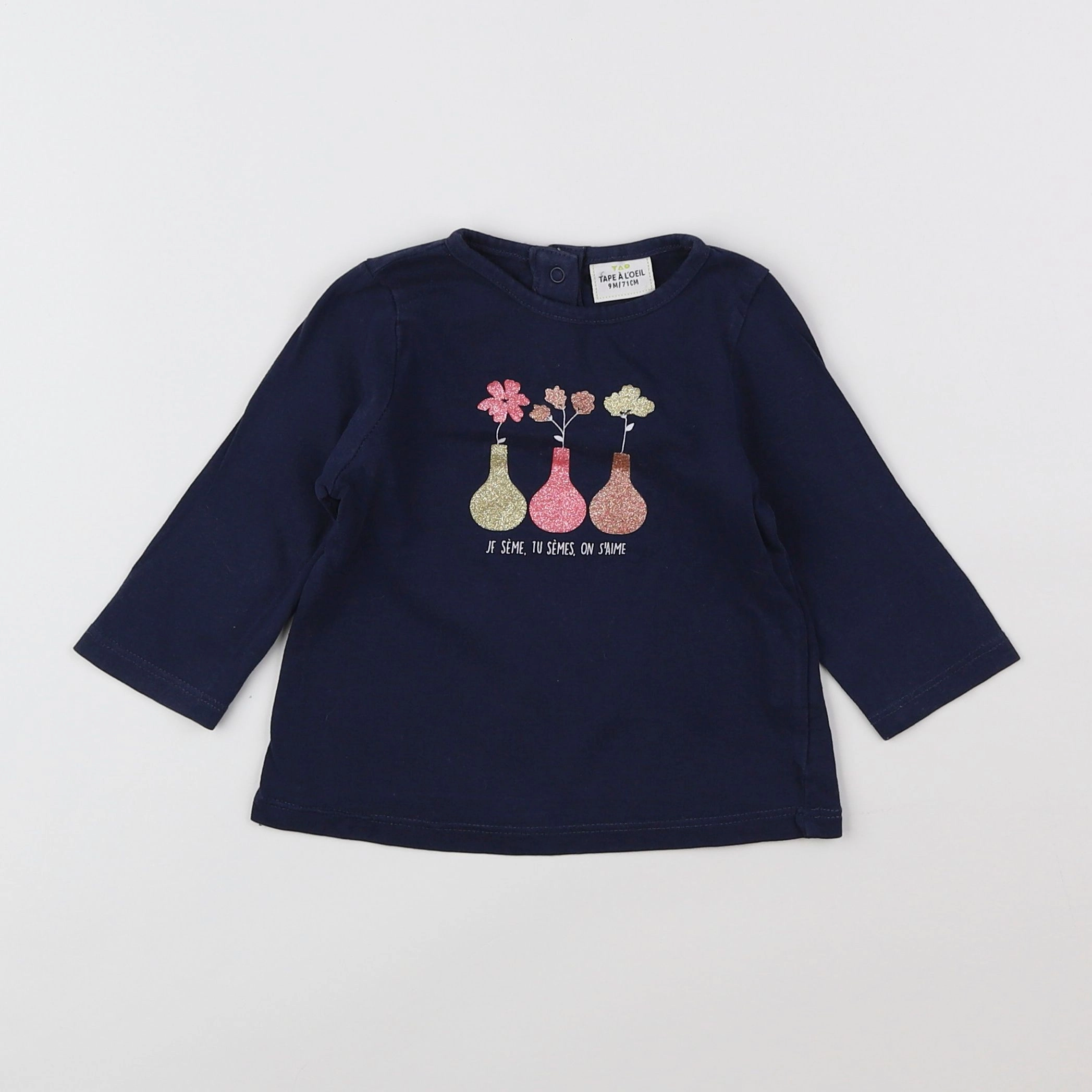Tape à l'oeil - tee-shirt bleu - 9 mois
