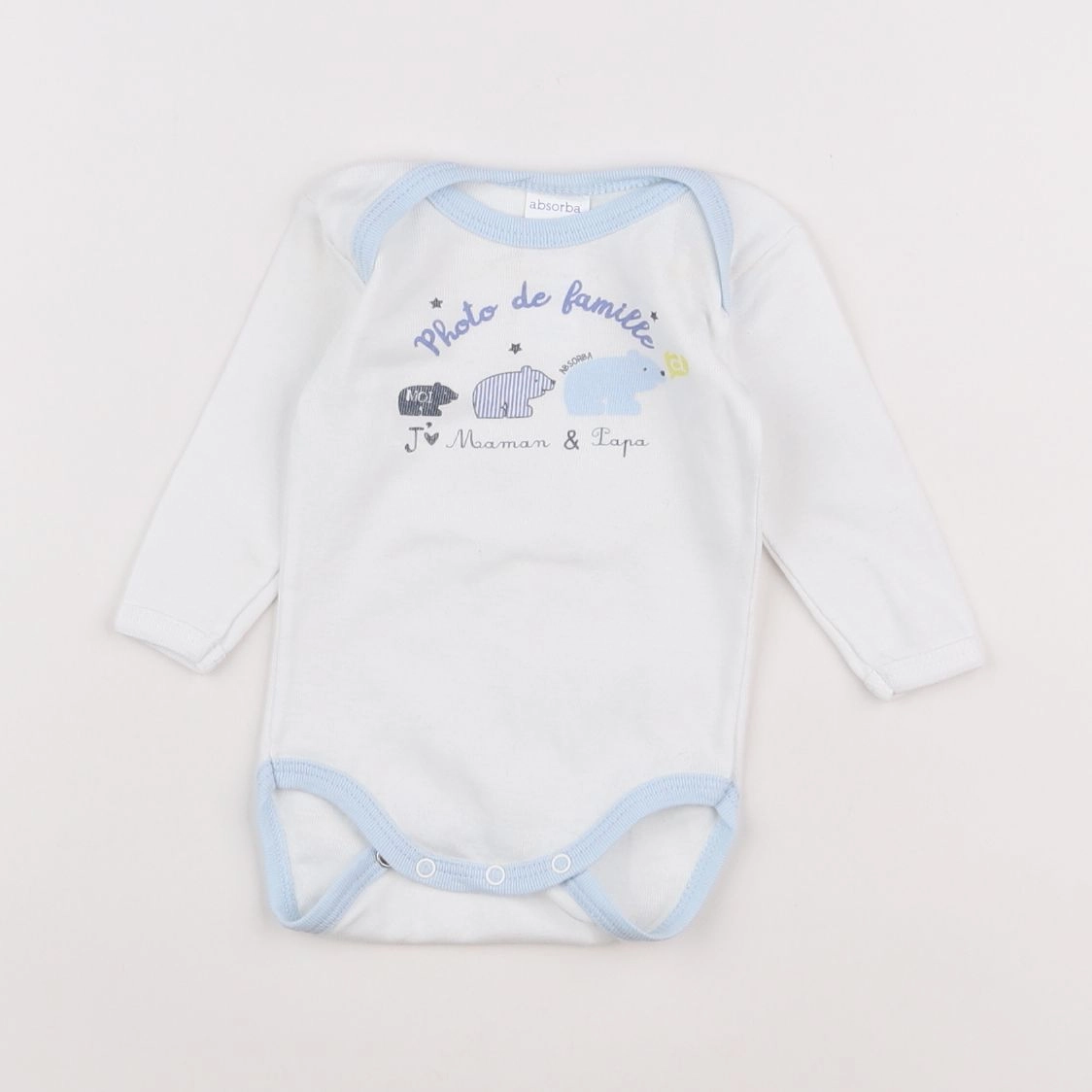 Absorba - body blanc, bleu - 3 mois