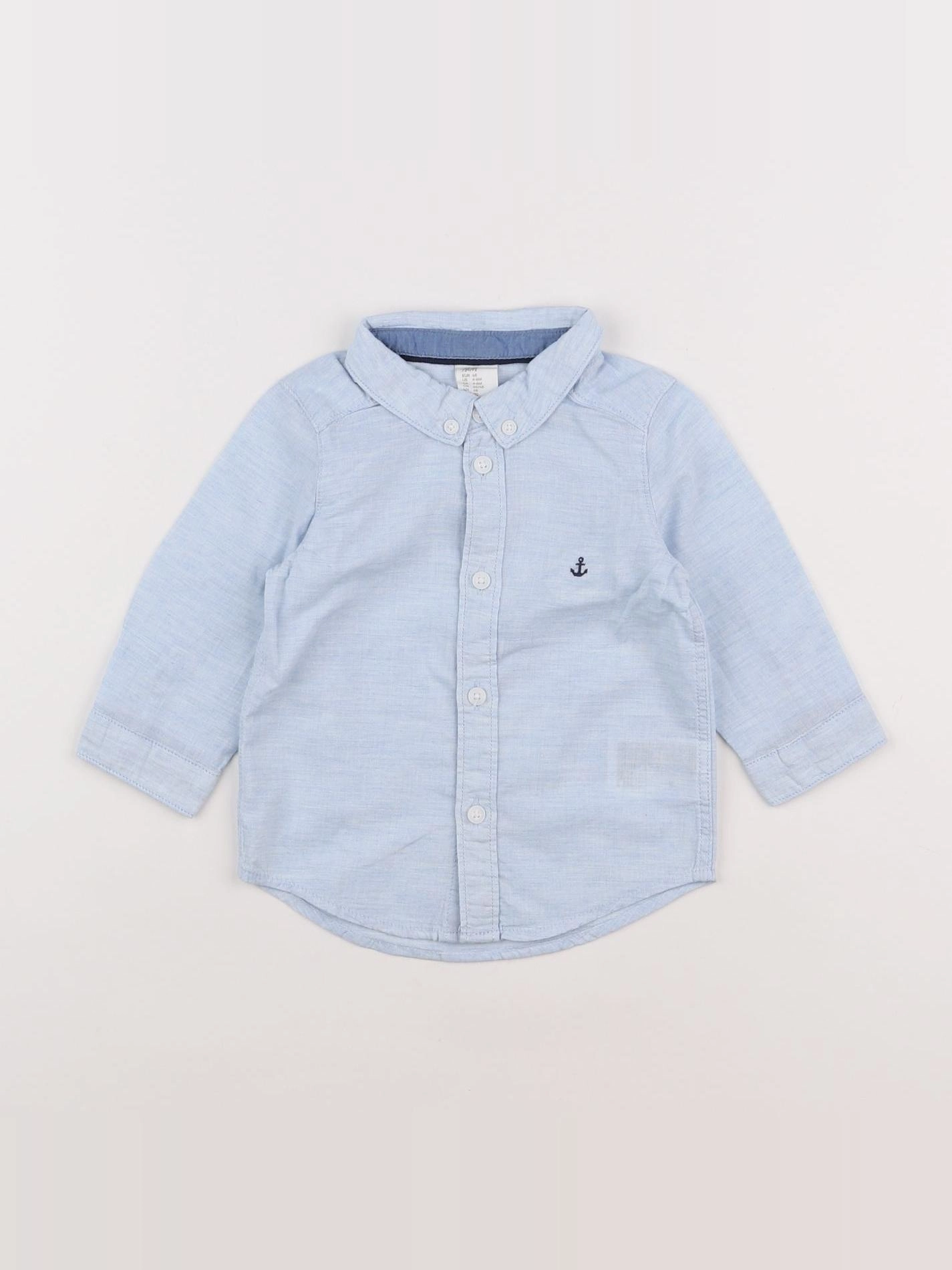 H&M - chemise bleu - 3/6 mois