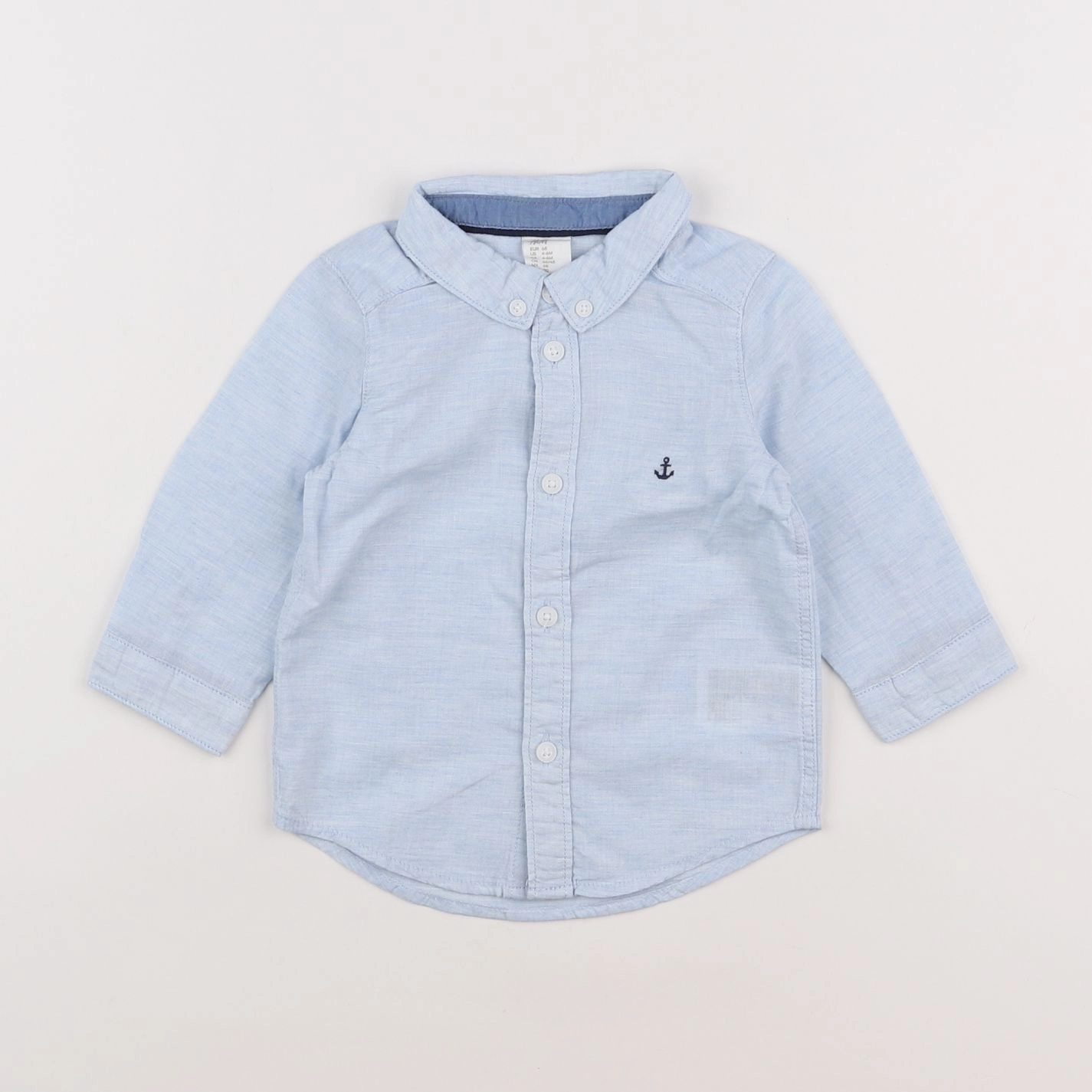 H&M - chemise bleu - 3/6 mois
