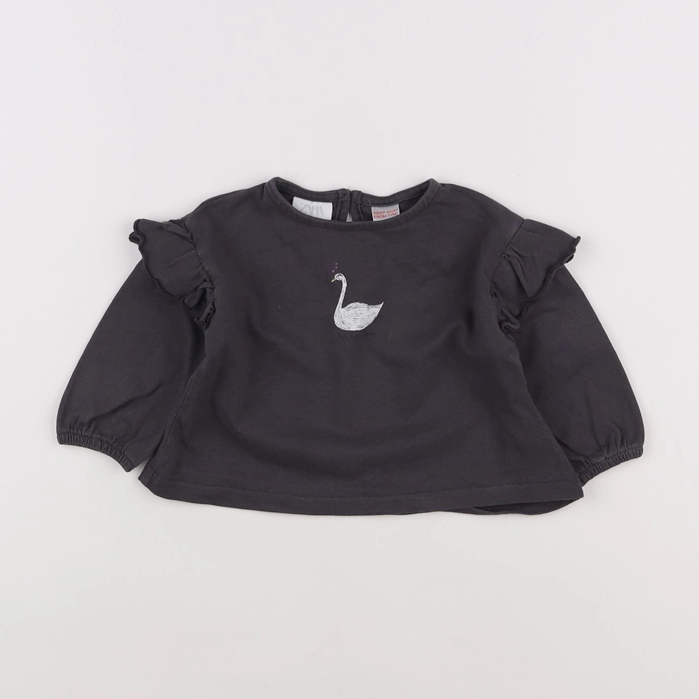 Zara - tee-shirt gris - 3/6 mois