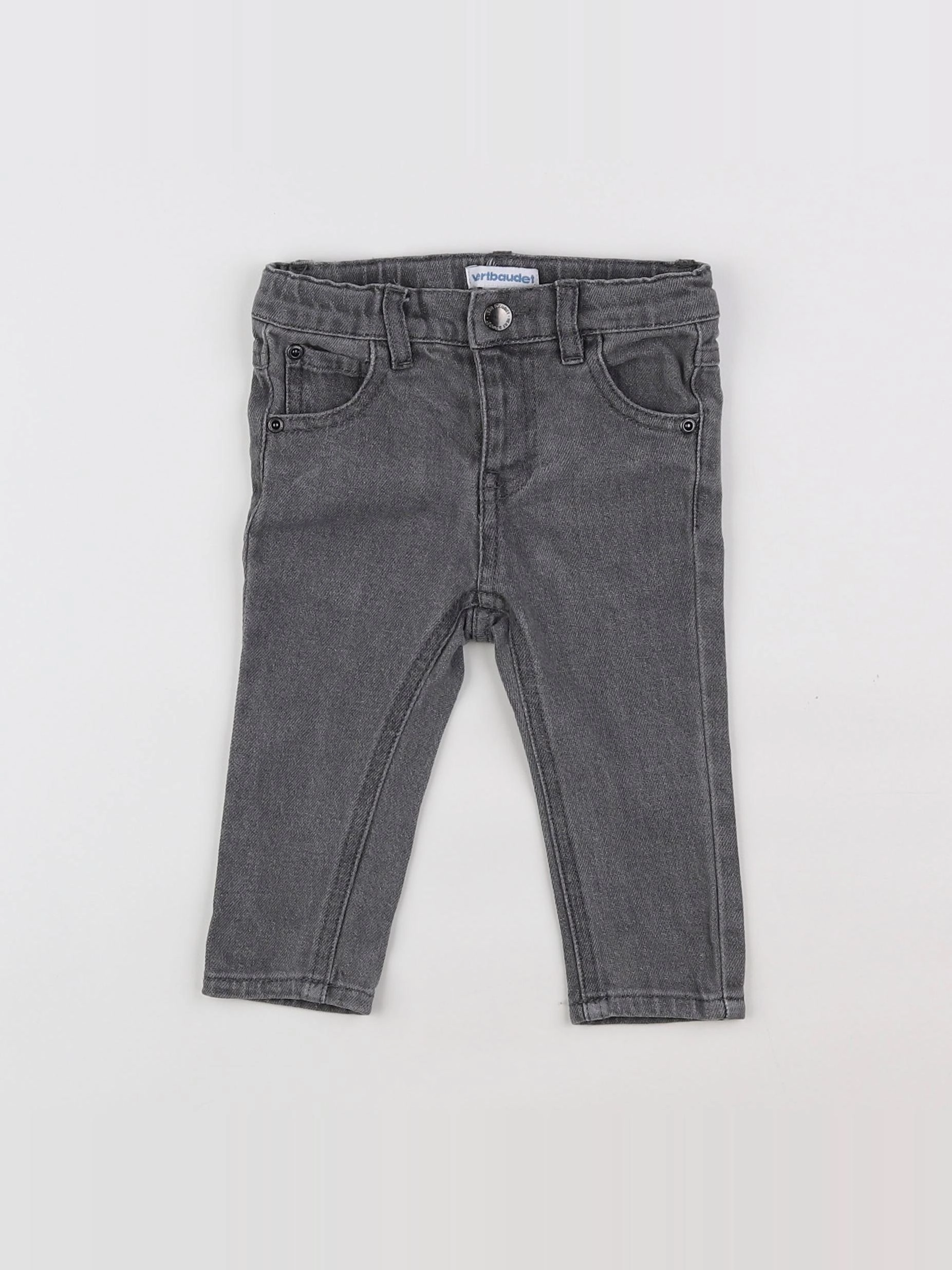 Vertbaudet - jean gris - 9 mois