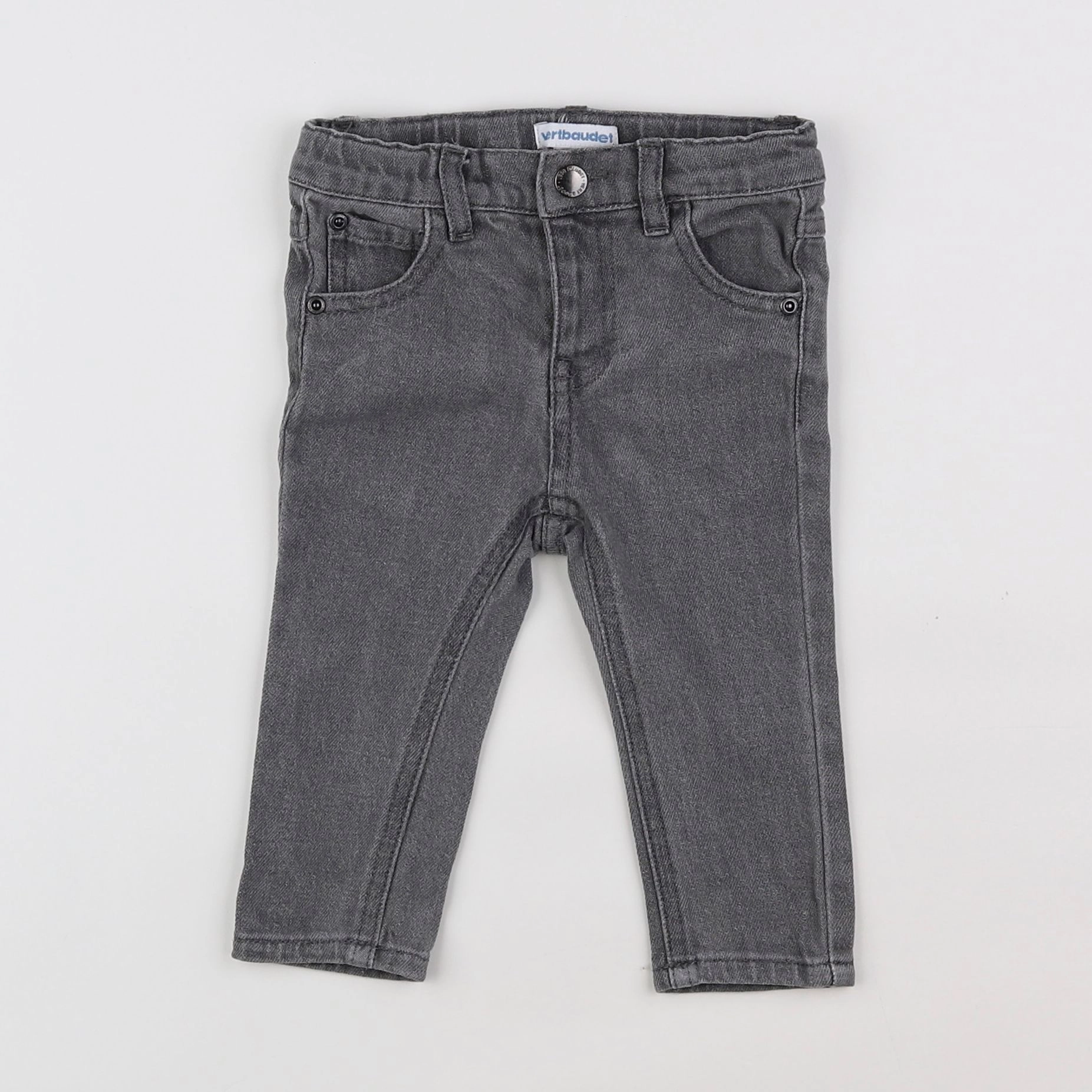 Vertbaudet - jean gris - 9 mois