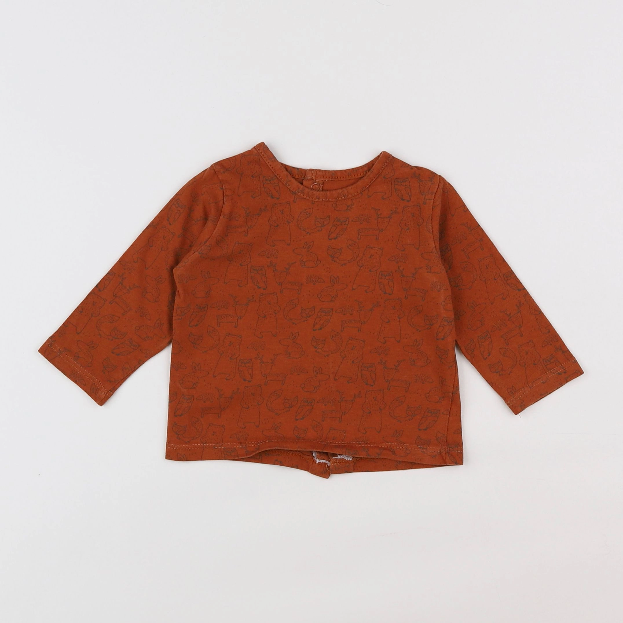 Vertbaudet - tee-shirt marron - 6 mois