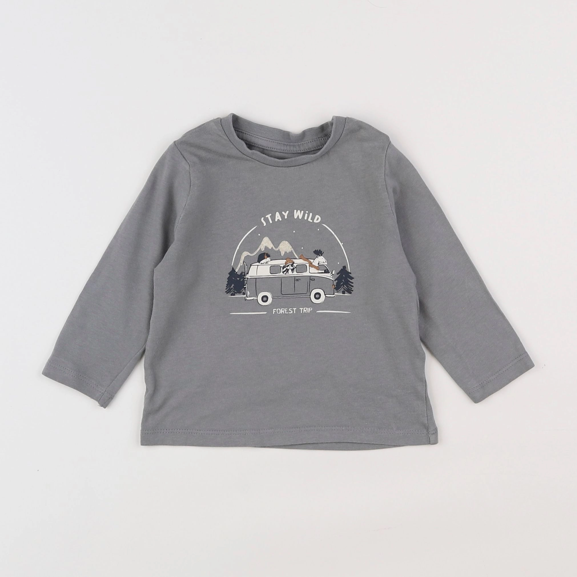 Vertbaudet - tee-shirt gris - 9 mois