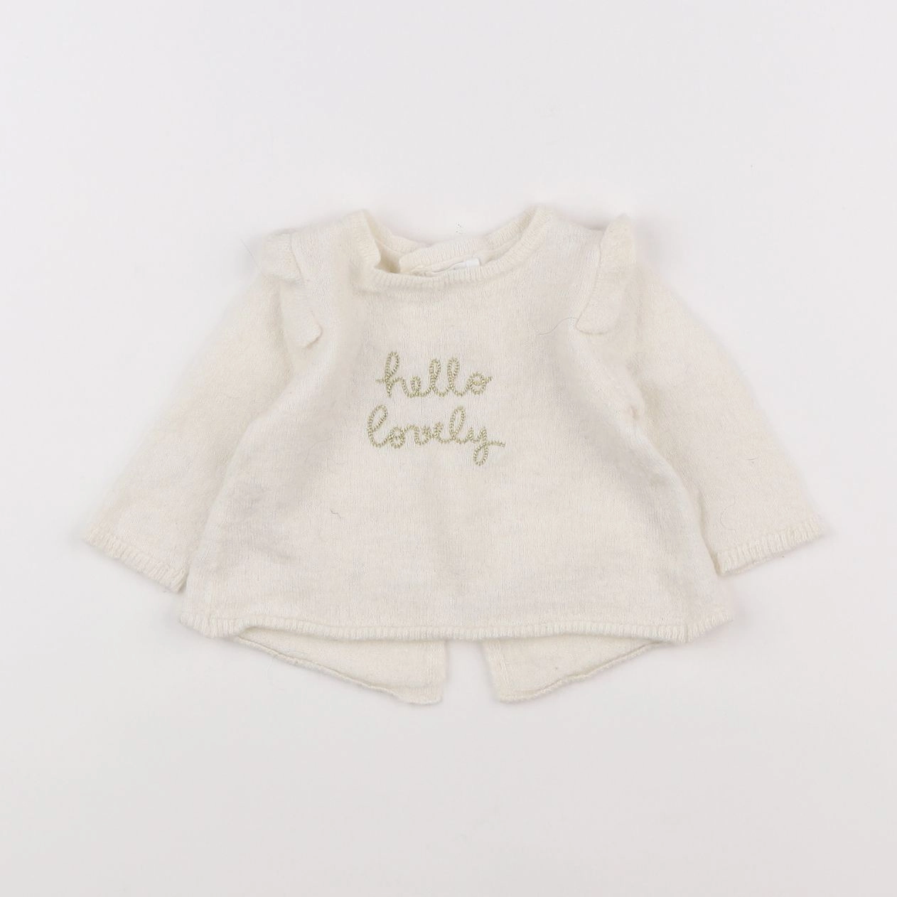 Boutchou - pull blanc - 6 mois