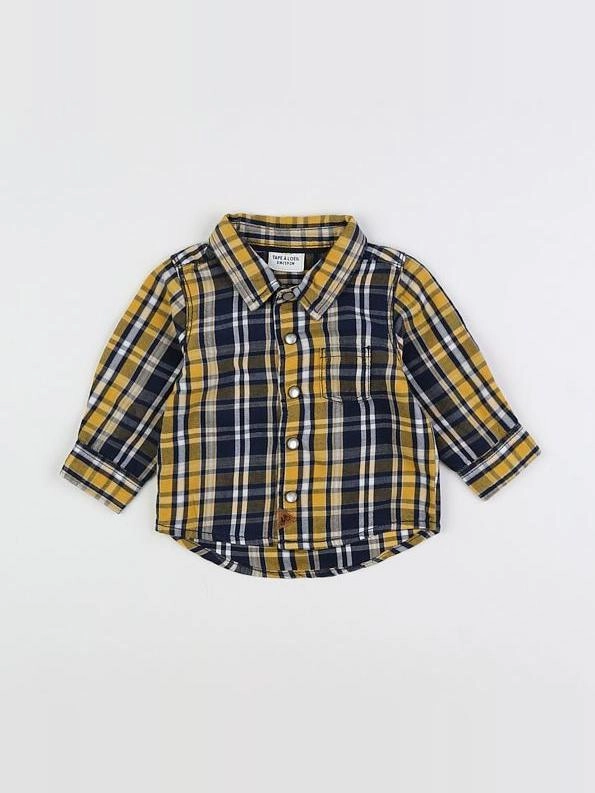 Tape à l'oeil - chemise jaune, bleu - 3 mois