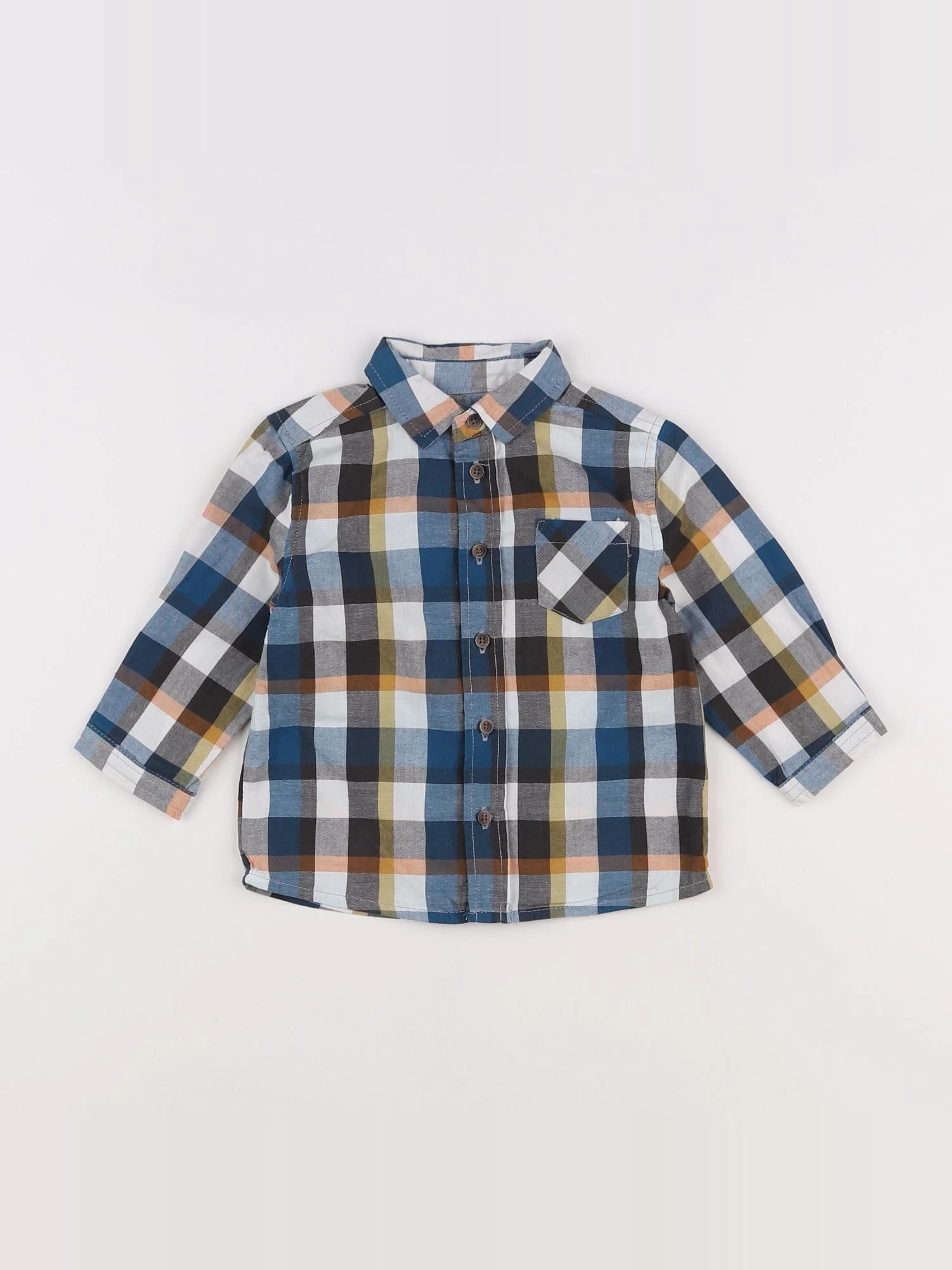 Boutchou - chemise bleu - 9 mois