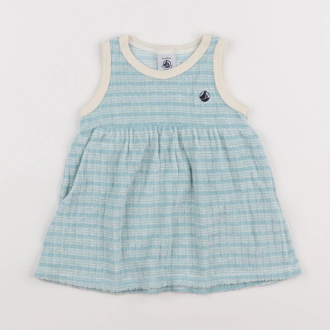 Petit Bateau - robe bleu - 3 mois