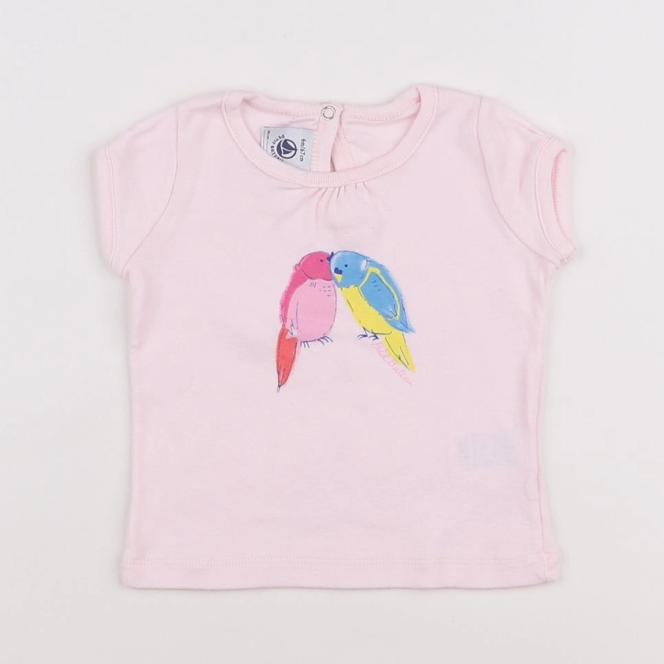 Petit Bateau - tee-shirt rose - 6 mois