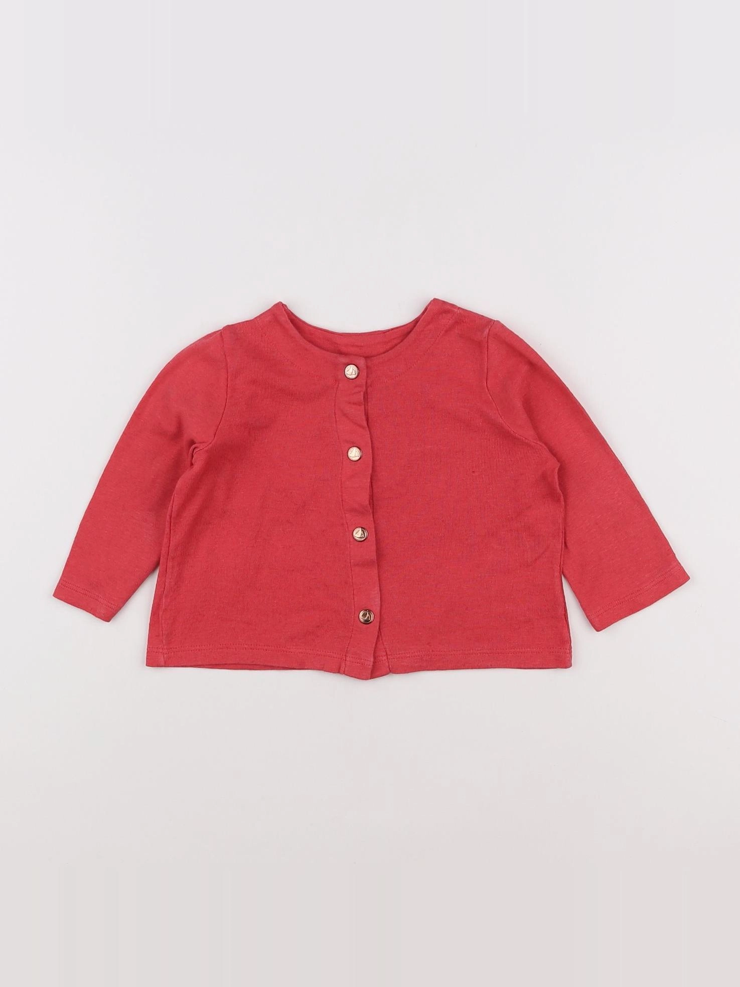 Petit Bateau - gilet rose - 12 mois