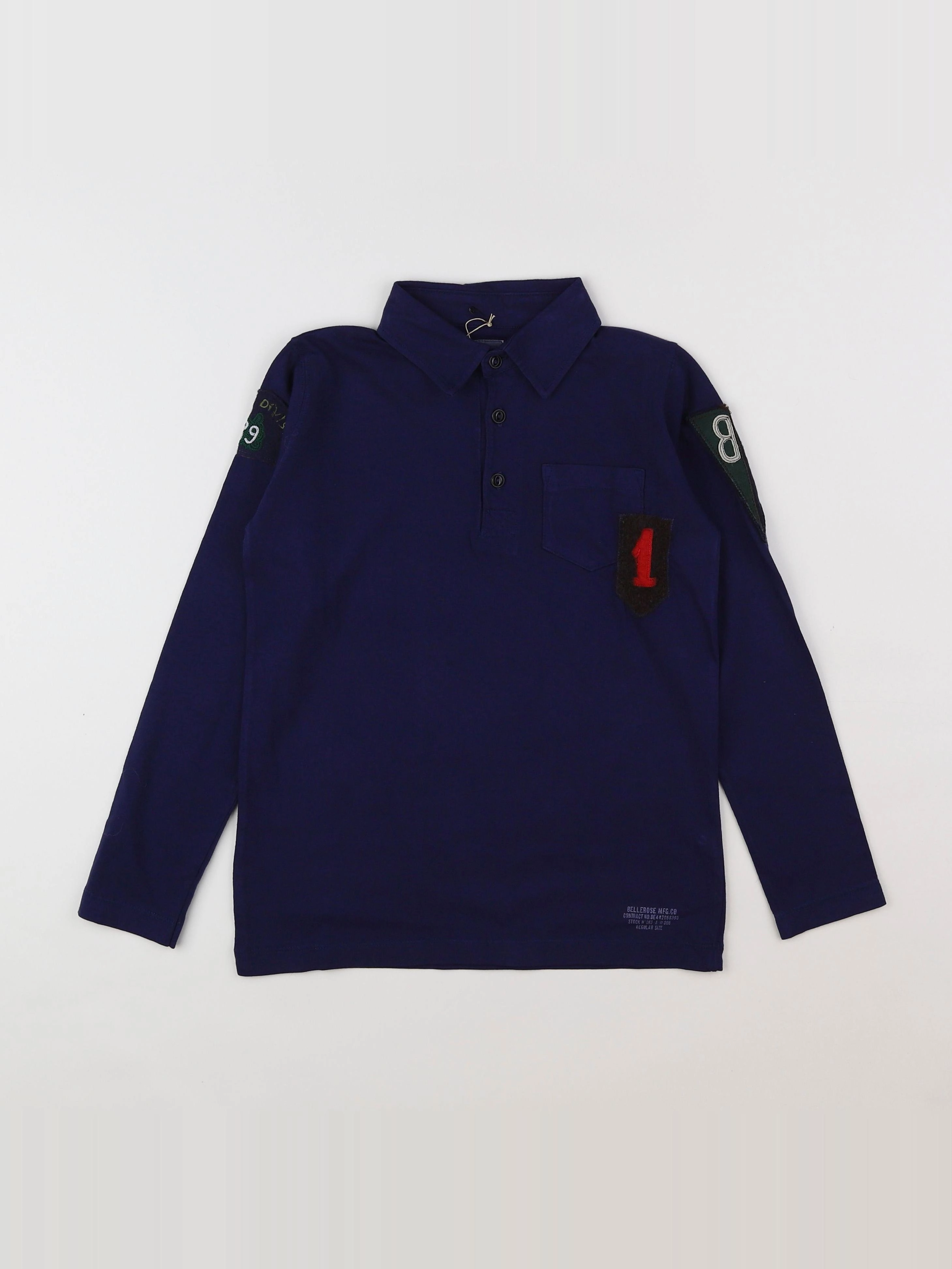 Bellerose - polo imprimé au dos bleu (état neuf) - 8 ans