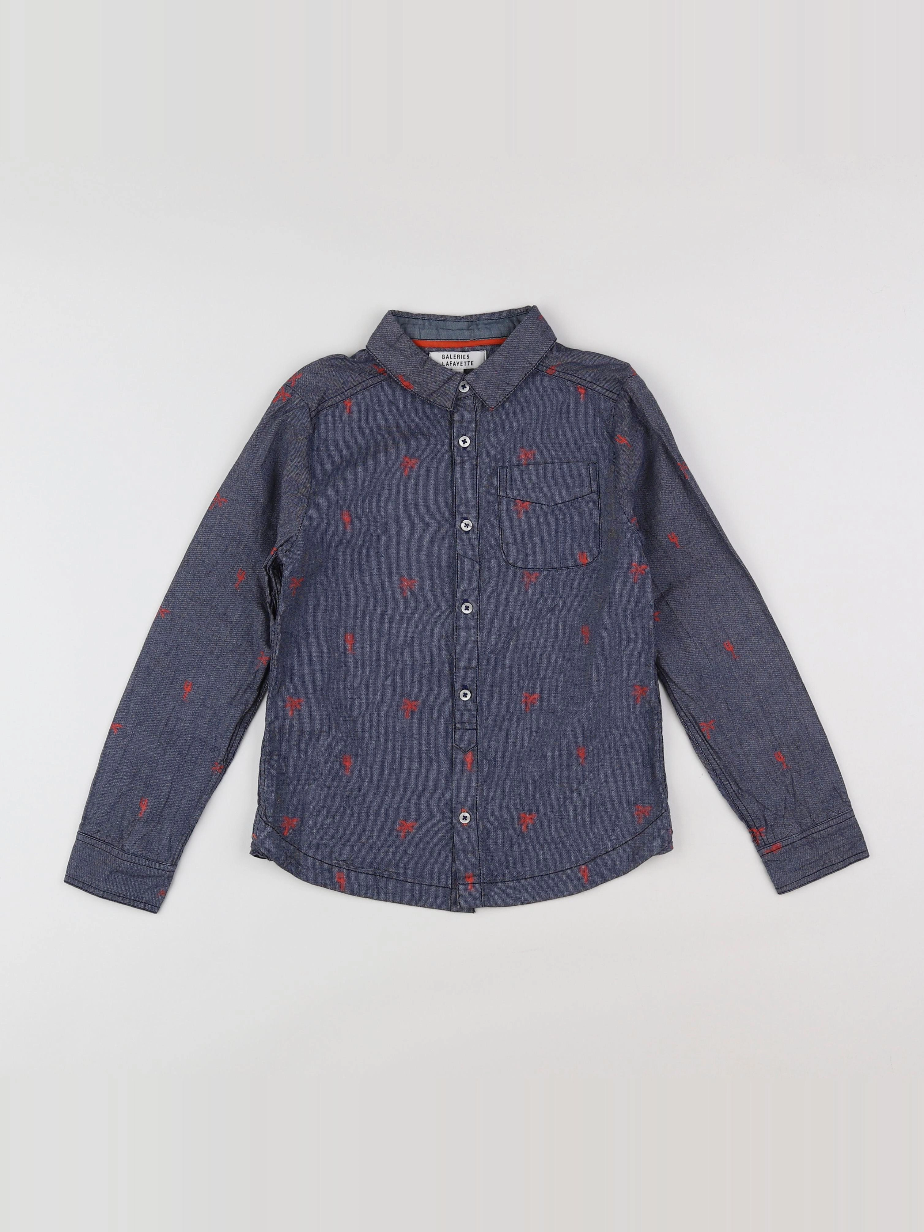 Galeries Lafayette - chemise bleu, rouge - 8 ans
