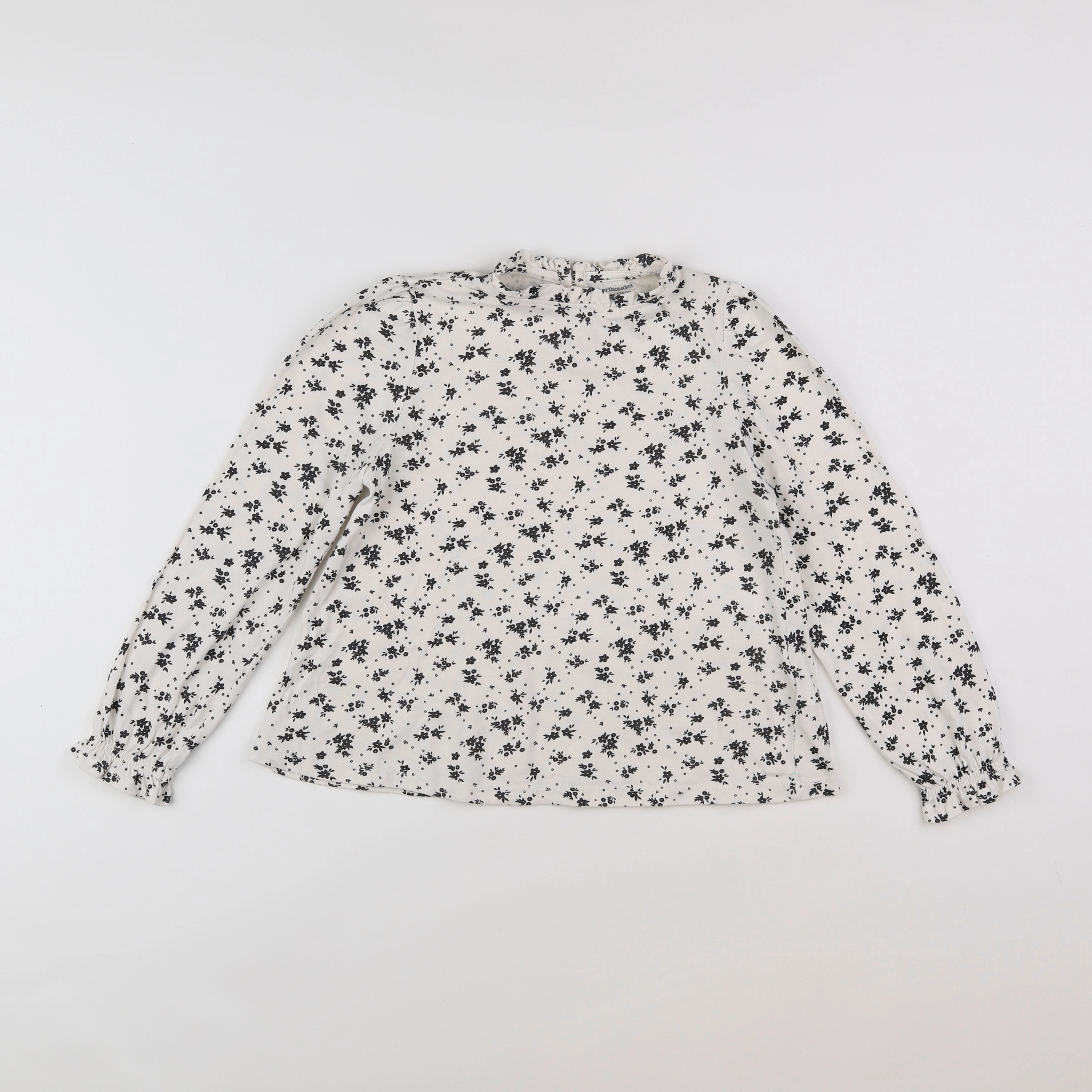 Vertbaudet - tee-shirt blanc, noir - 8 ans