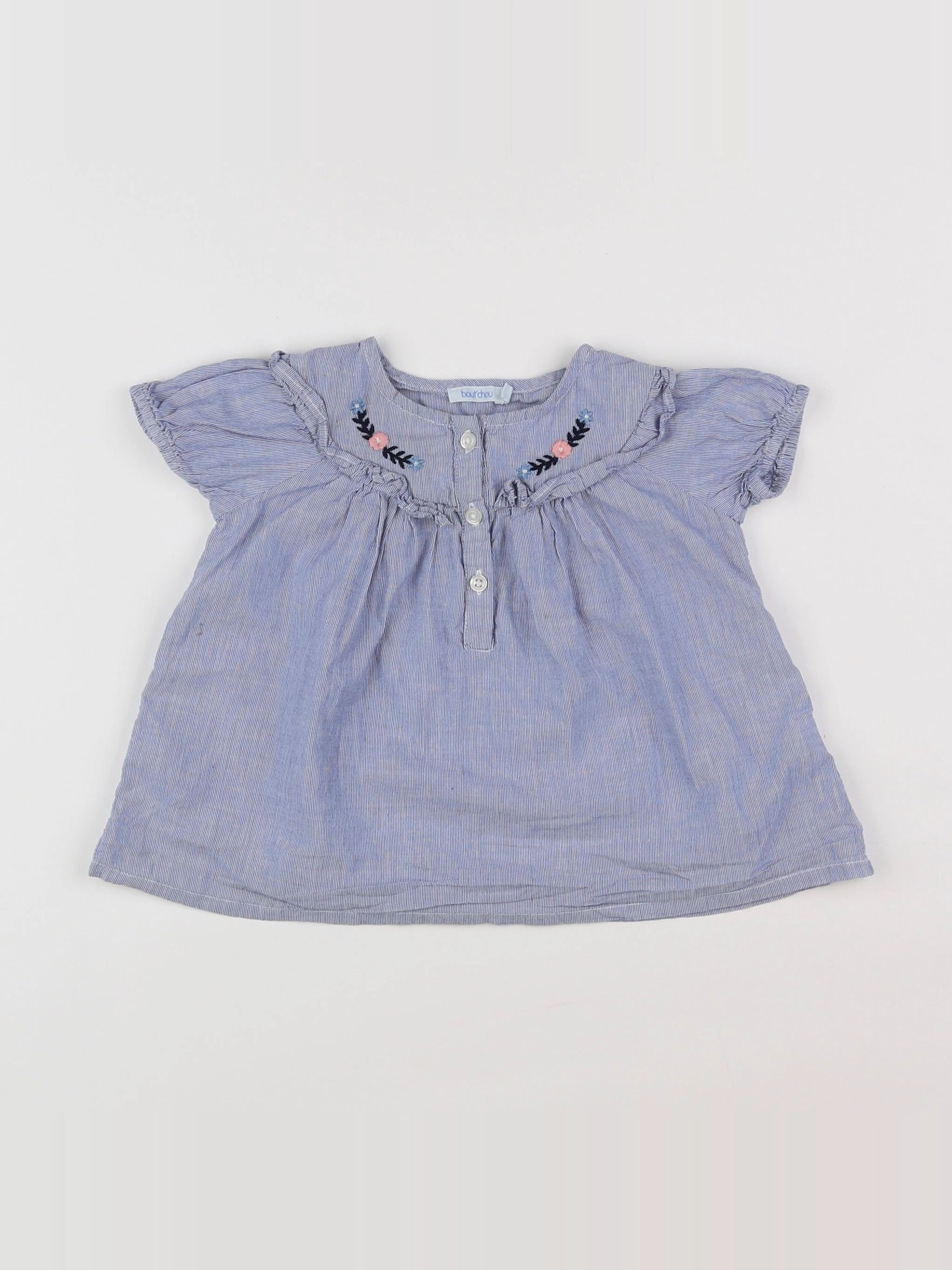 Boutchou - blouse bleu - 12 mois