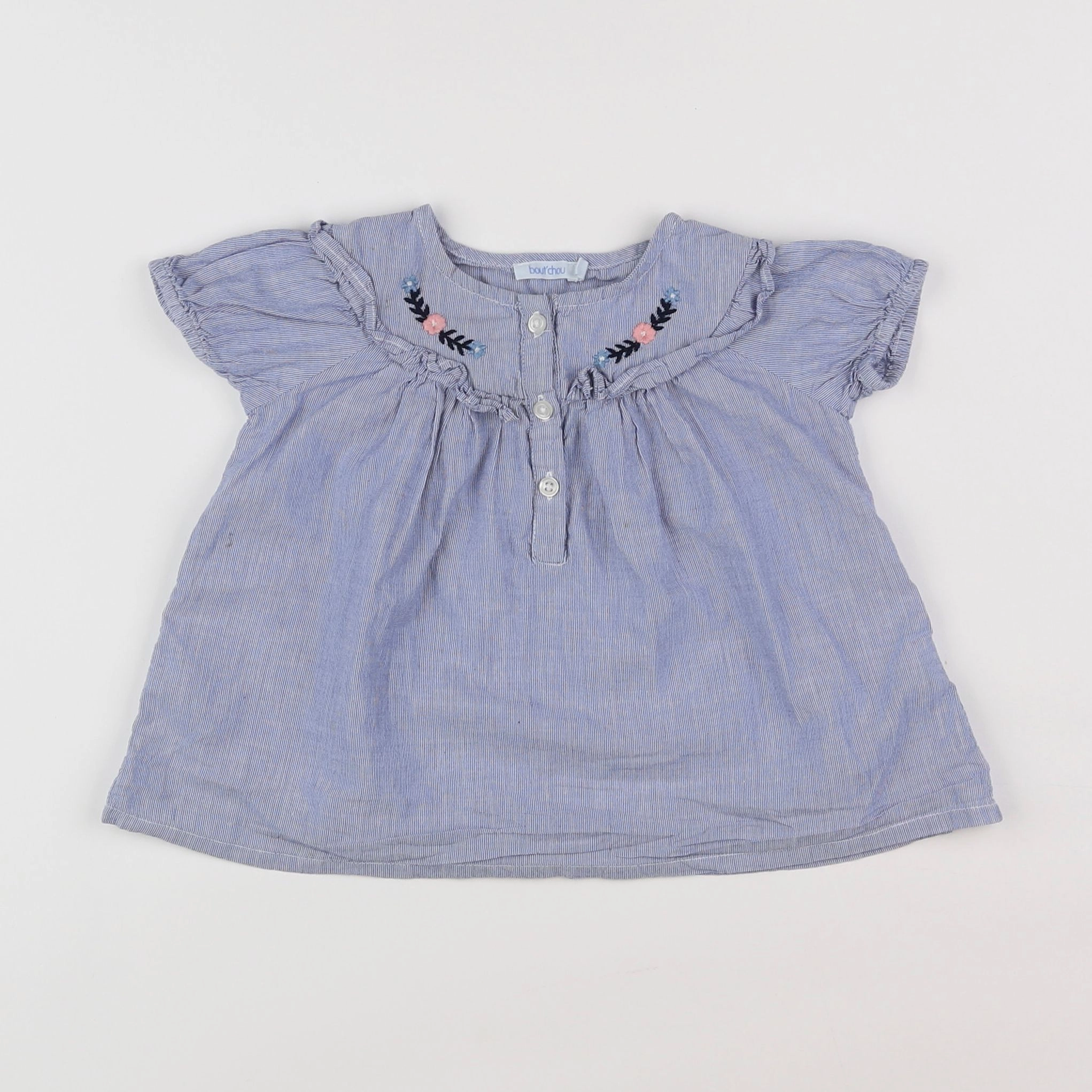 Boutchou - blouse bleu - 12 mois
