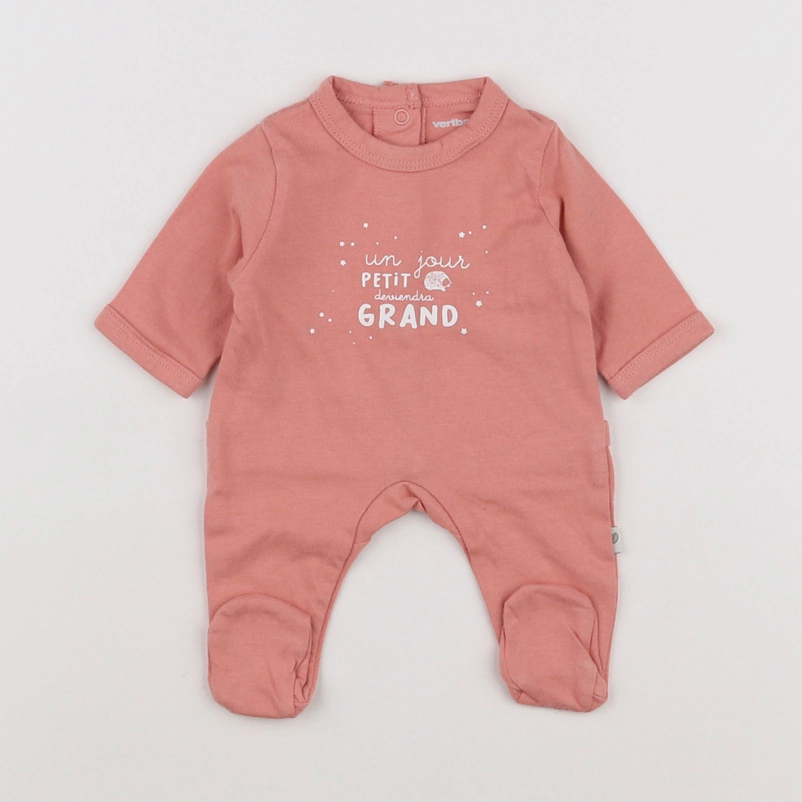 Vertbaudet - pyjama coton rose - 0 mois