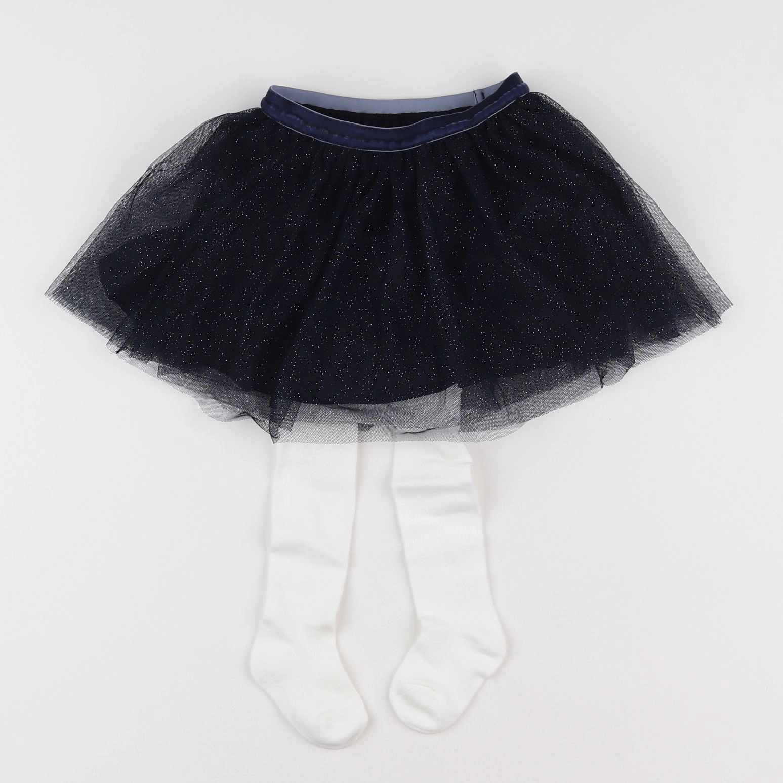 Vertbaudet - jupe blanc, bleu - 2 ans