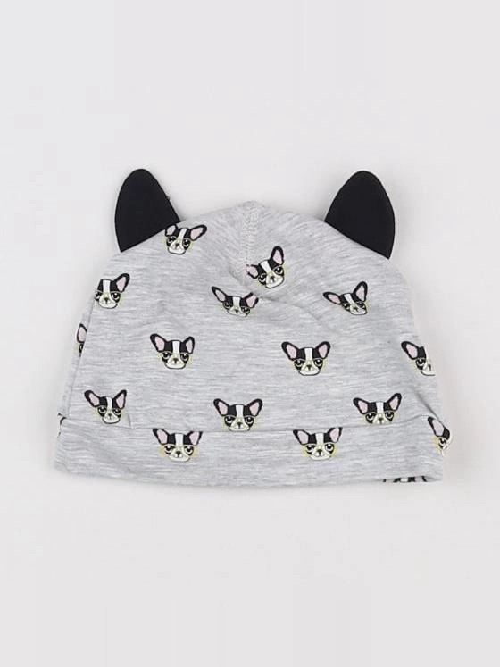 H&M - bonnet gris - 3/6 mois