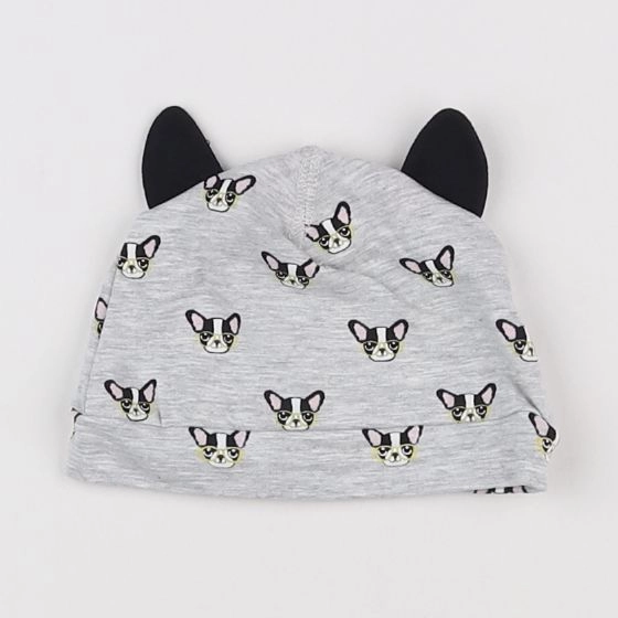 H&M - bonnet gris - 3/6 mois