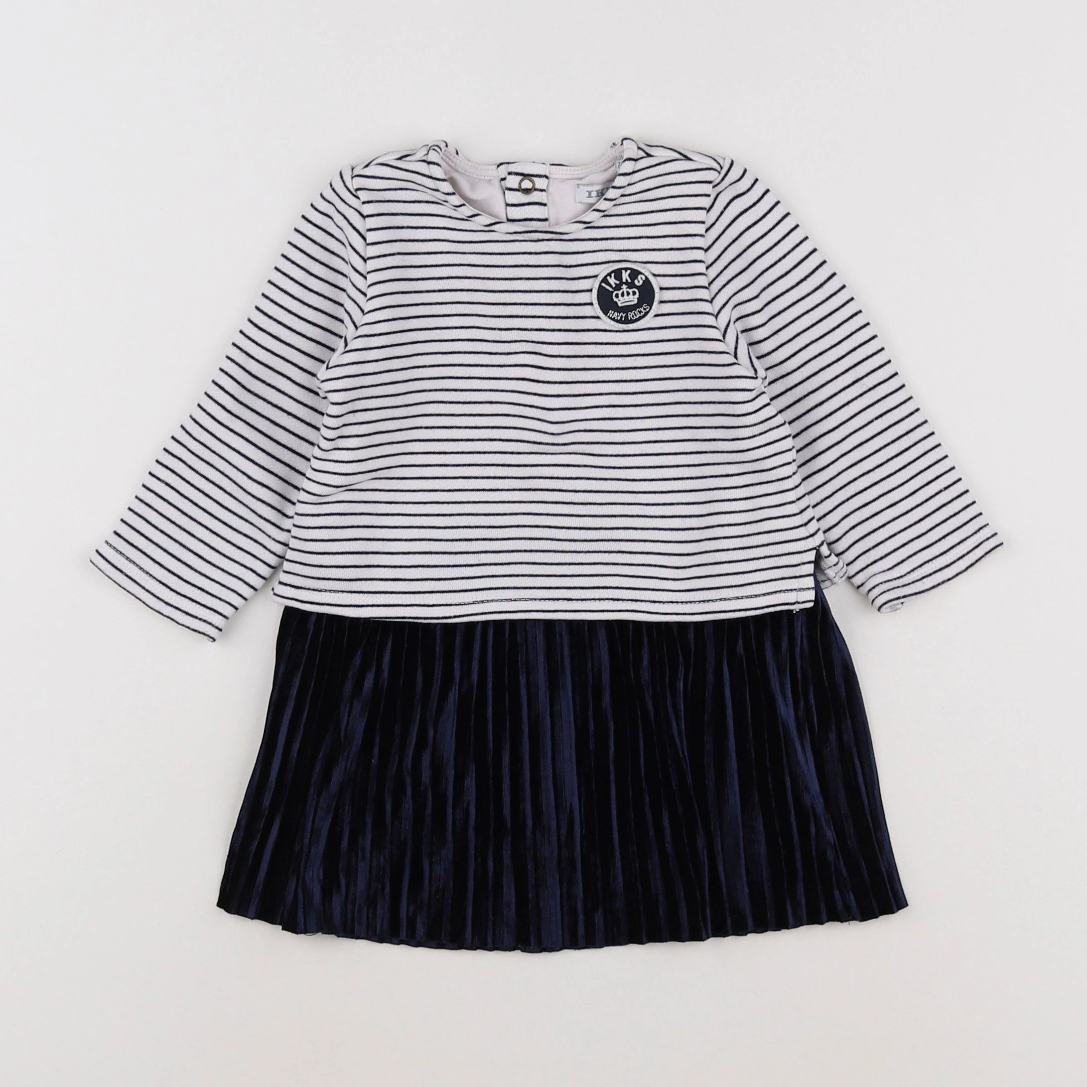 IKKS - robe blanc, bleu - 12 mois