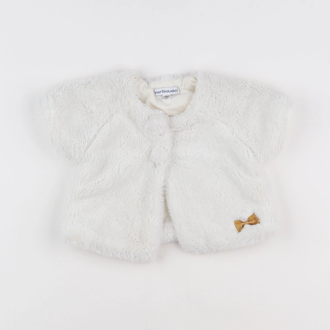 Vertbaudet - gilet blanc - 12 mois