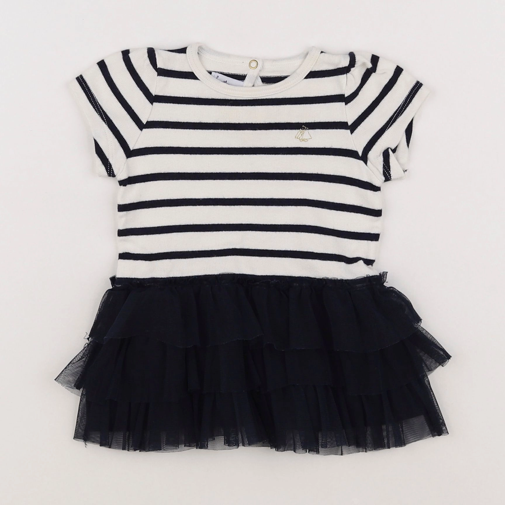 Petit Bateau - robe bleu, beige - 6 mois