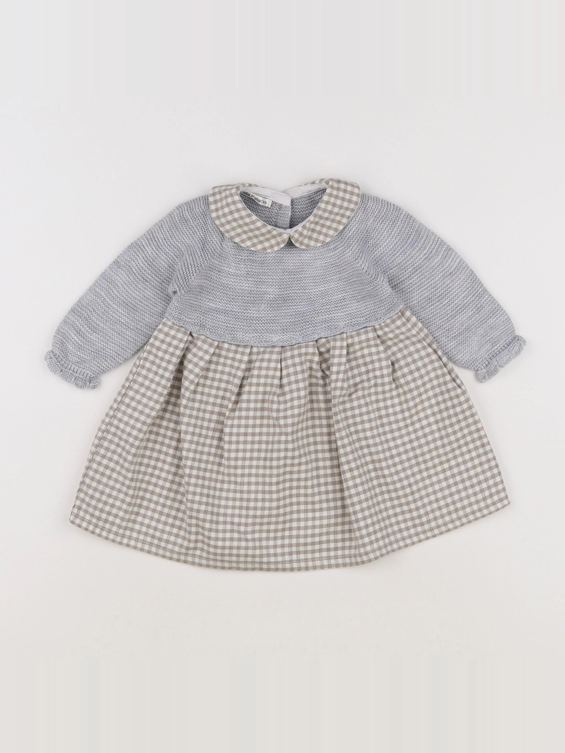 Lola Palacios - robe beige, gris - 18 mois