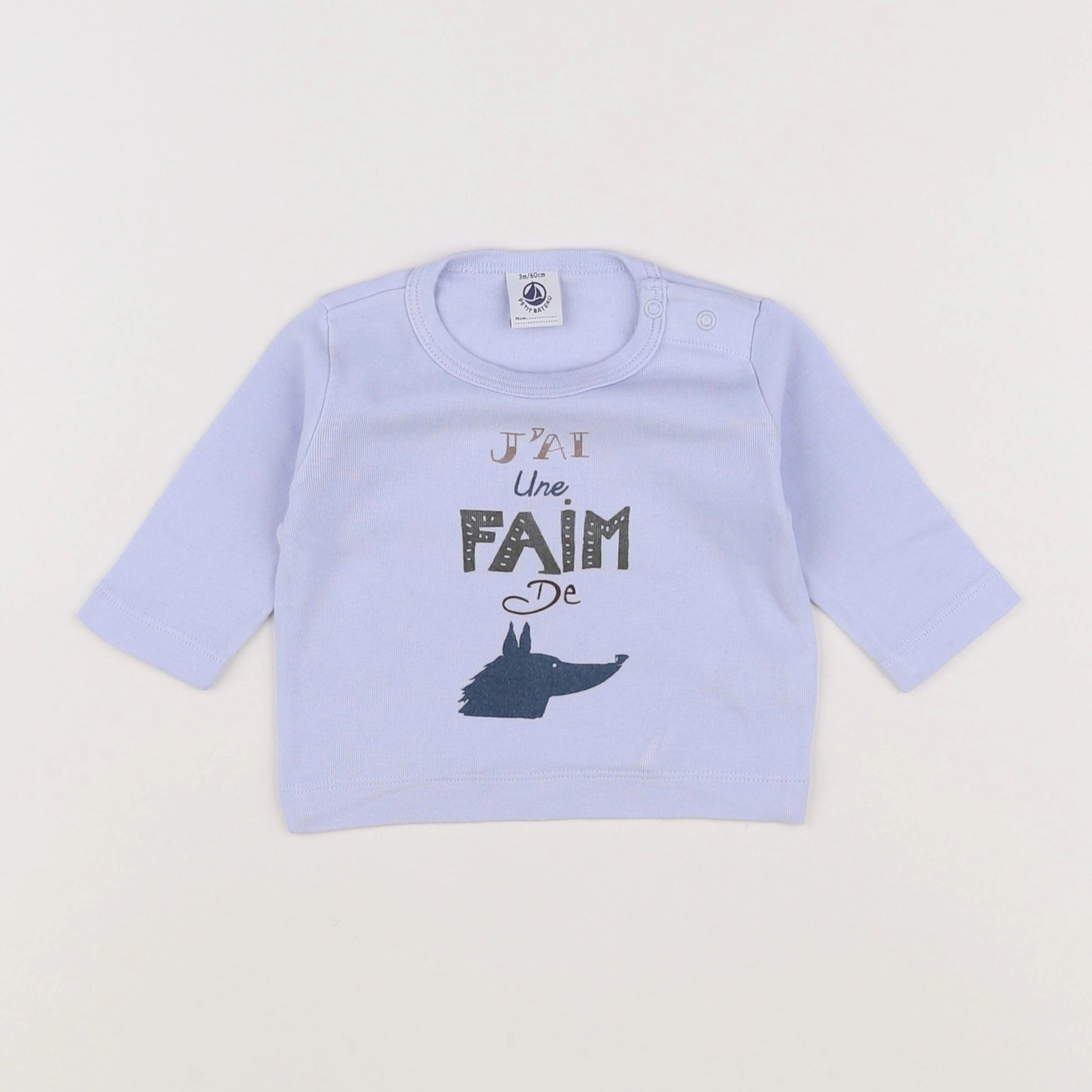 Petit Bateau - tee-shirt bleu - 3 mois