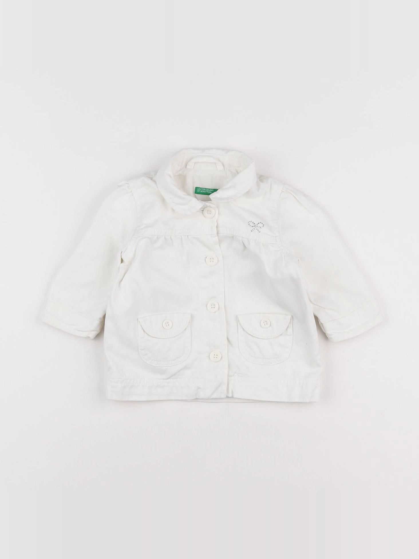 Benetton - veste blanc - 6 mois