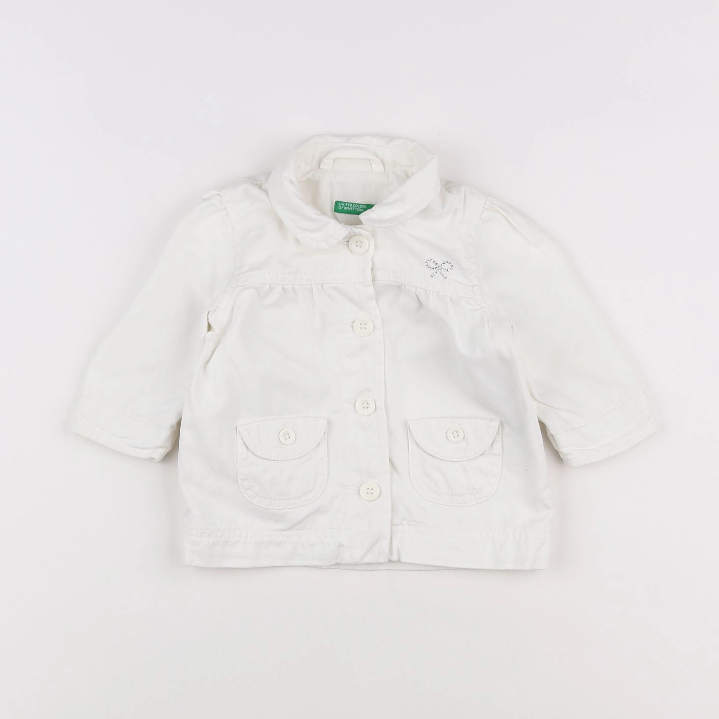 Benetton - veste blanc - 6 mois