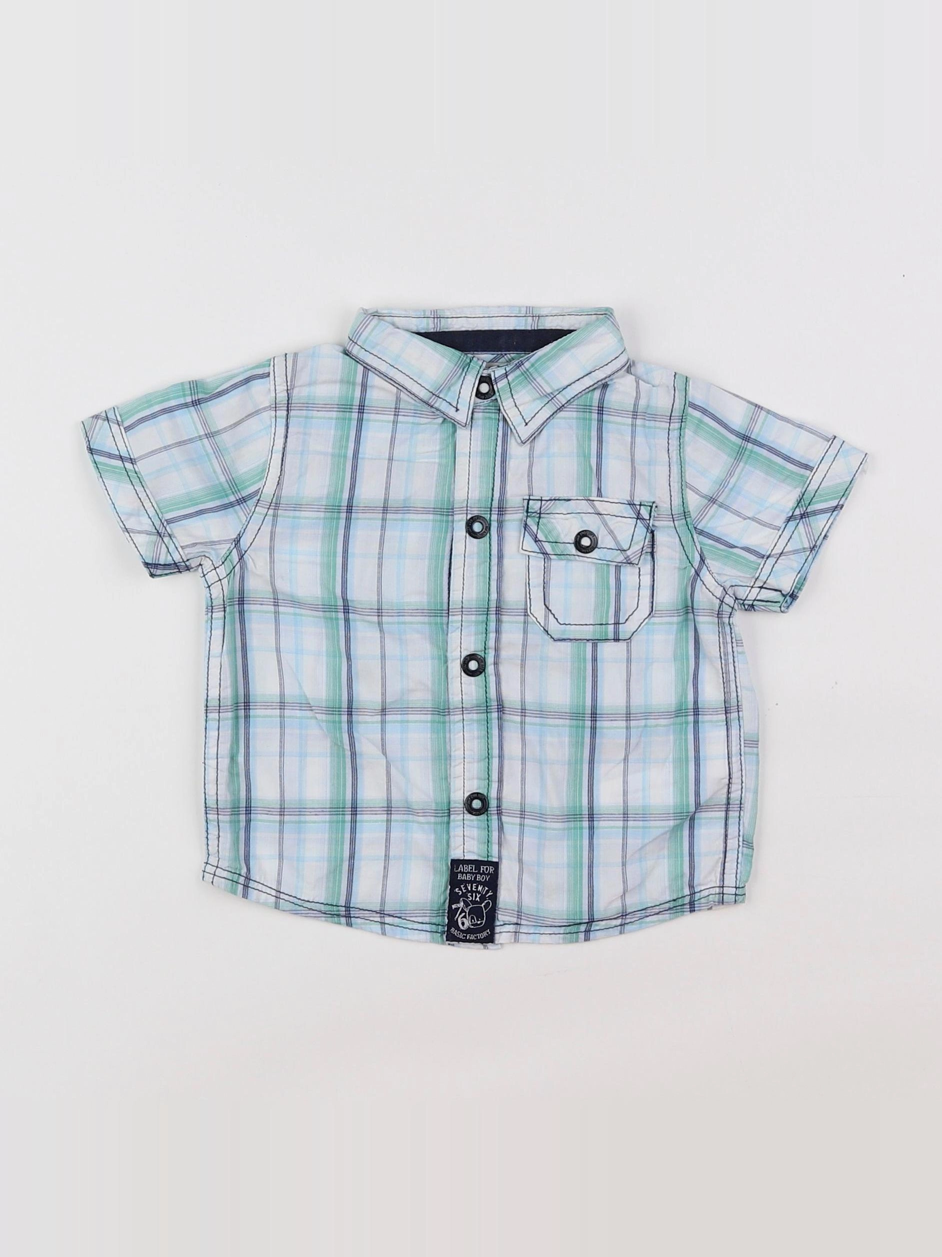 Tape à l'oeil - chemise bleu, blanc - 9 mois