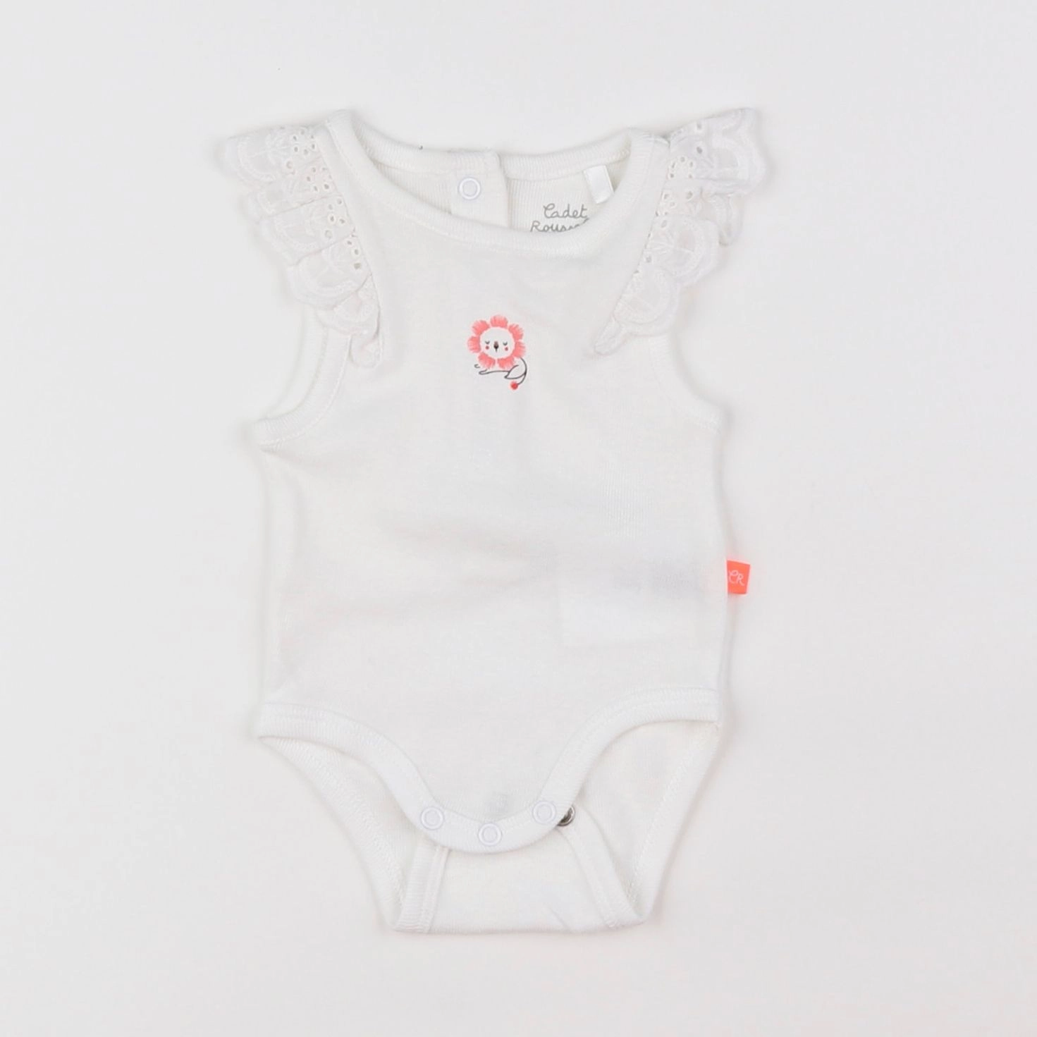 Cadet Rousselle - body tee-shirt blanc - 1 mois