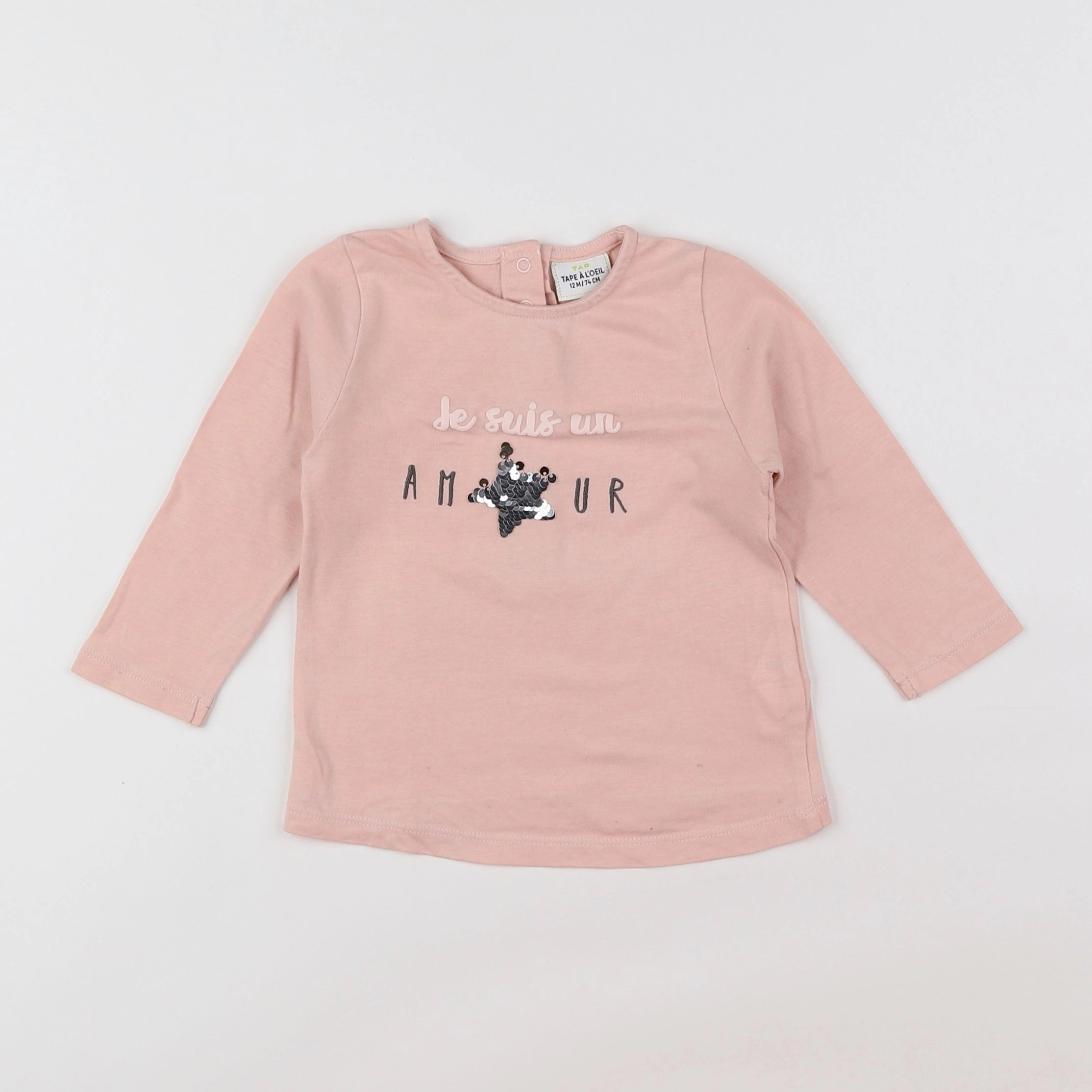 Tape à l'oeil - tee-shirt rose - 12 mois