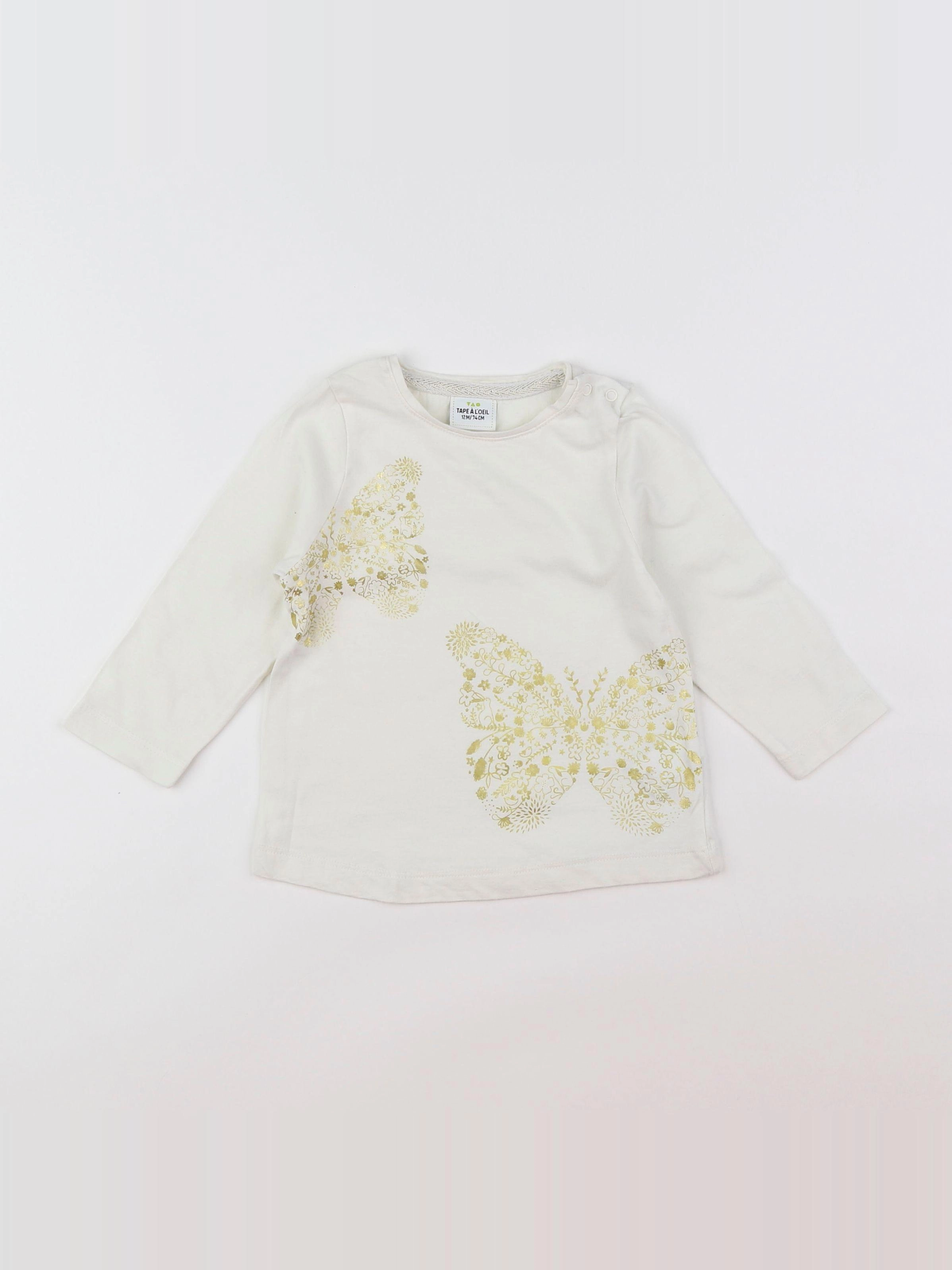Tape à l'oeil - tee-shirt beige, or - 12 mois