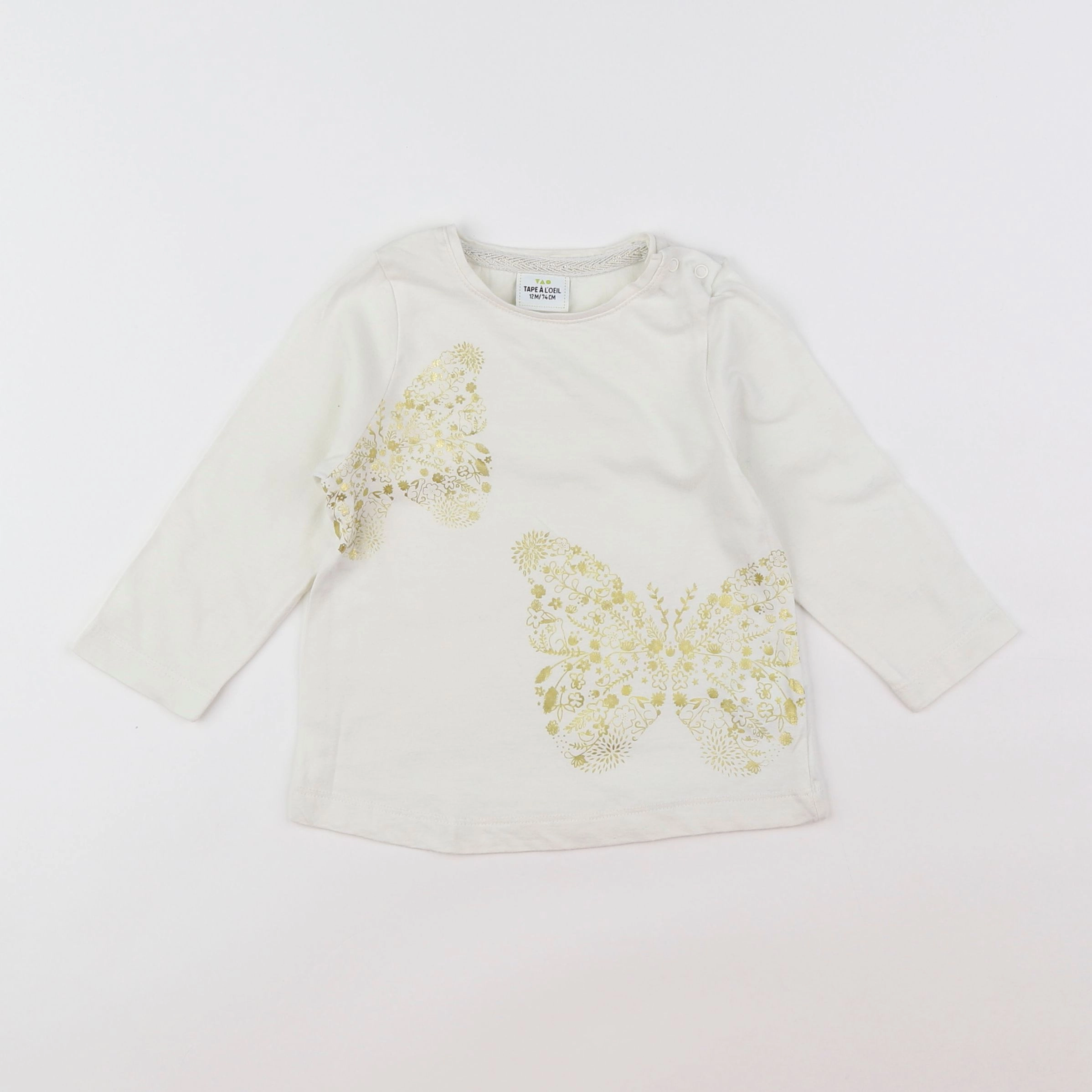 Tape à l'oeil - tee-shirt beige, or - 12 mois